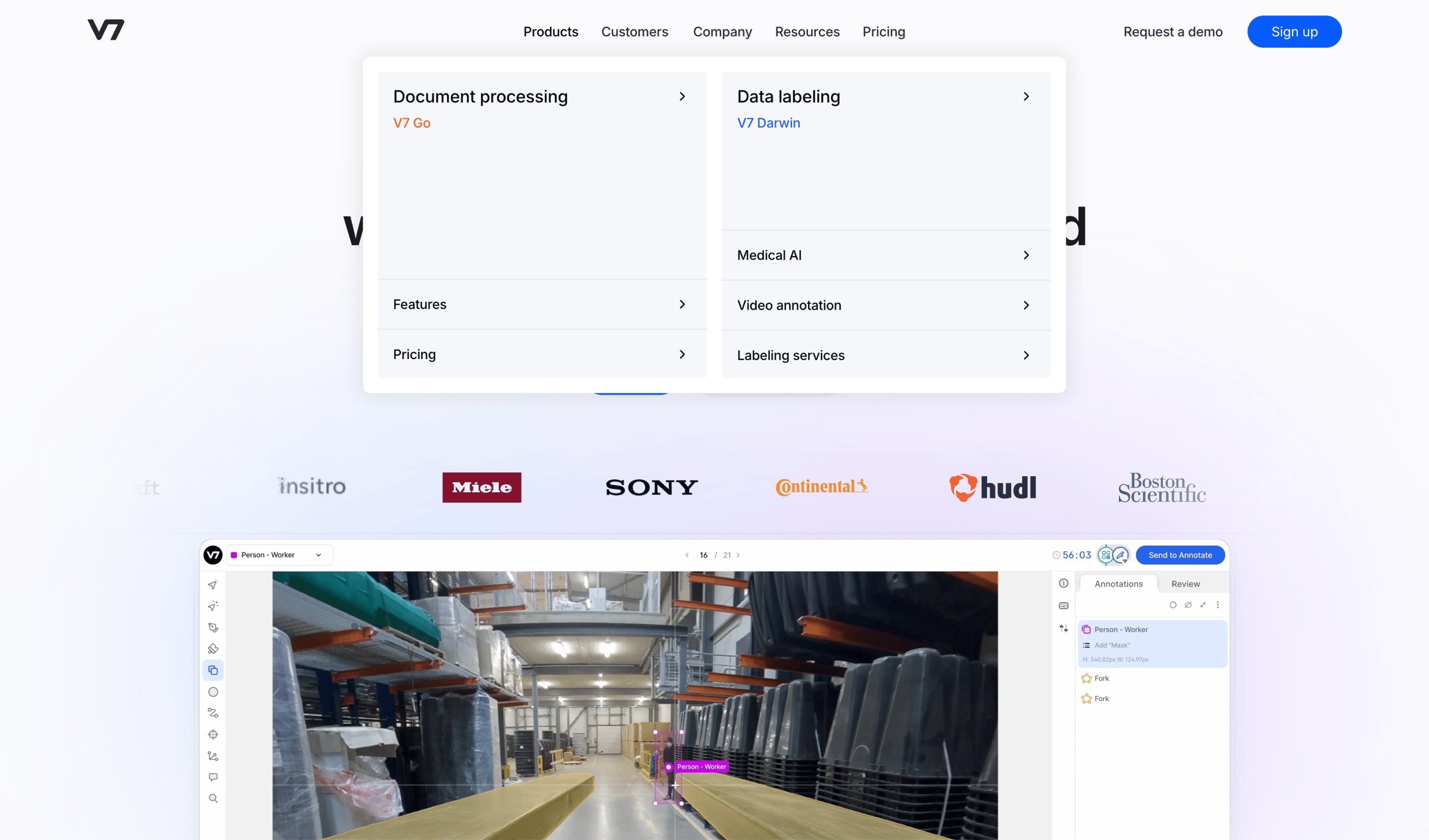 V7 - V7 - Build Trustworthy AI at Scale | Automate Labeling screen