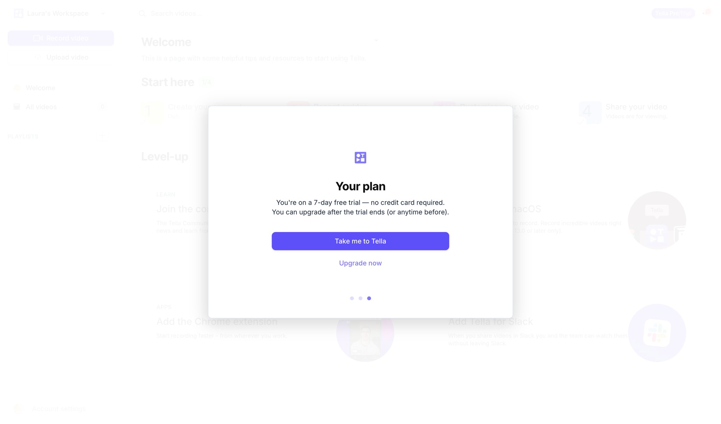 Tella - Tella — Video recording for work screen