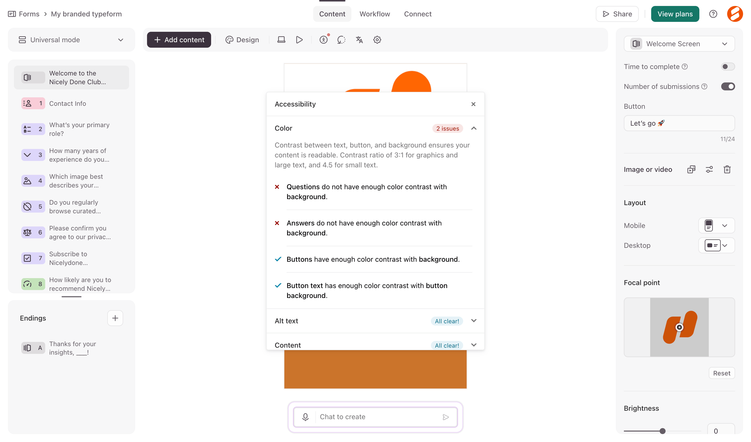 Typeform - Typeform - Create screen