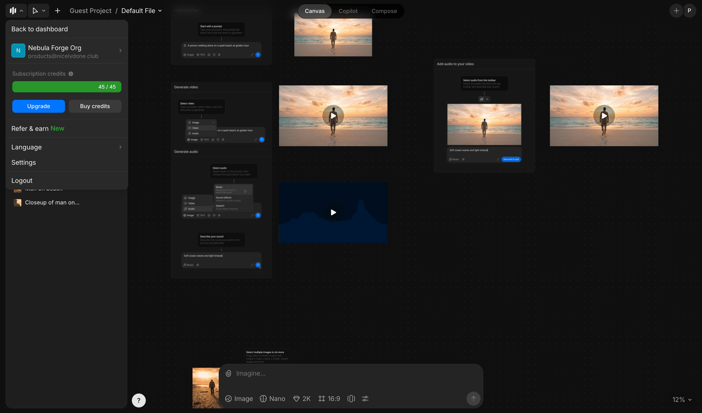 Morphic - Default File / Guest Project - Morphic Studio screen