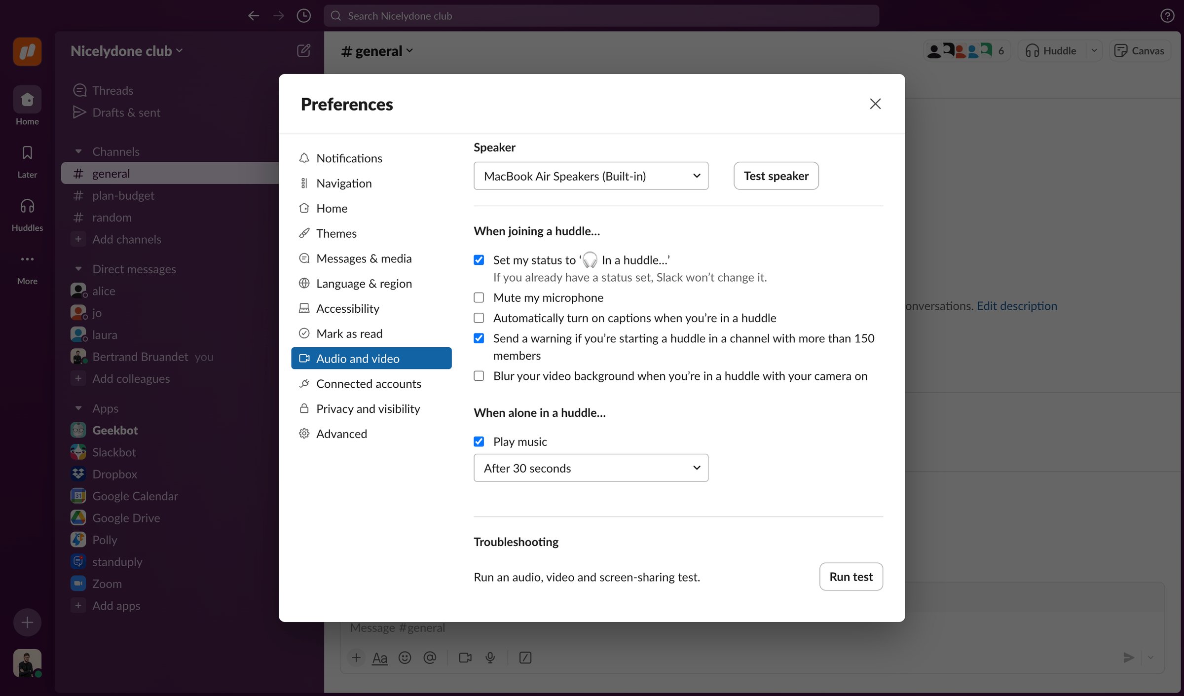 Slack - general Channel - Nicelydone club - 1 new item - Slack screen