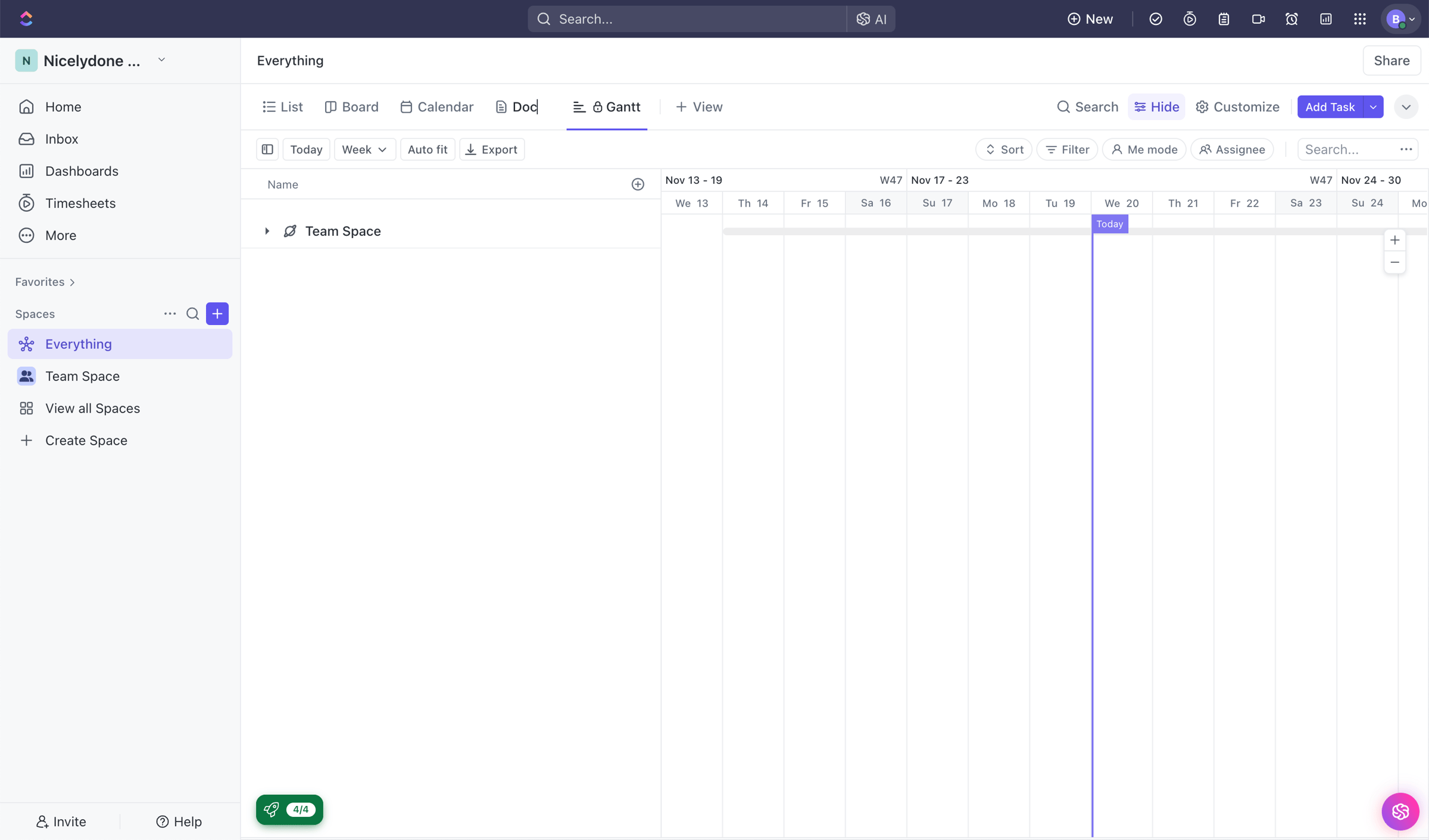 Gantt | Everything Nicelydone Workspace 01 Gantt from ClickUp