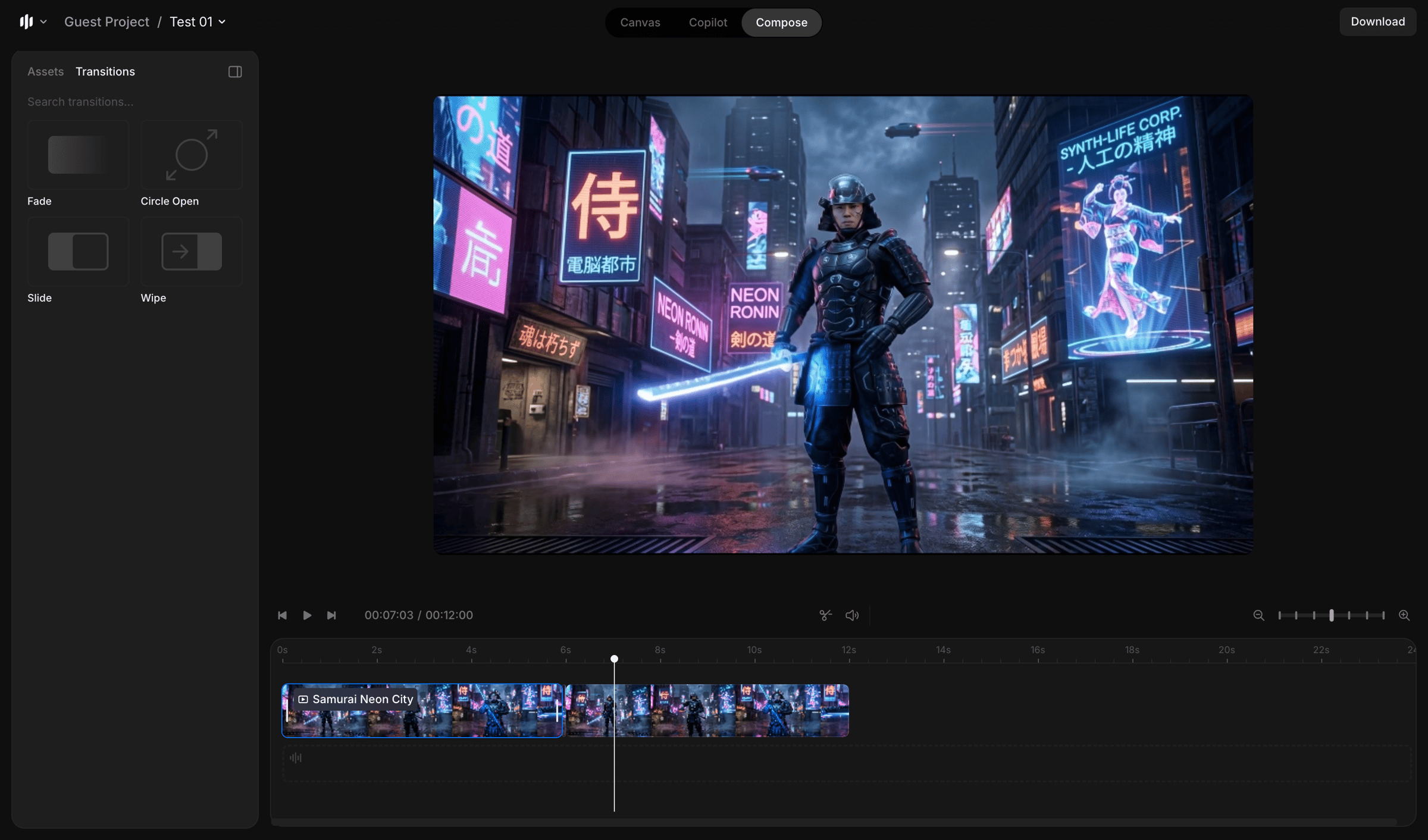 Morphic - Test 01 / Guest Project - Morphic Studio screen