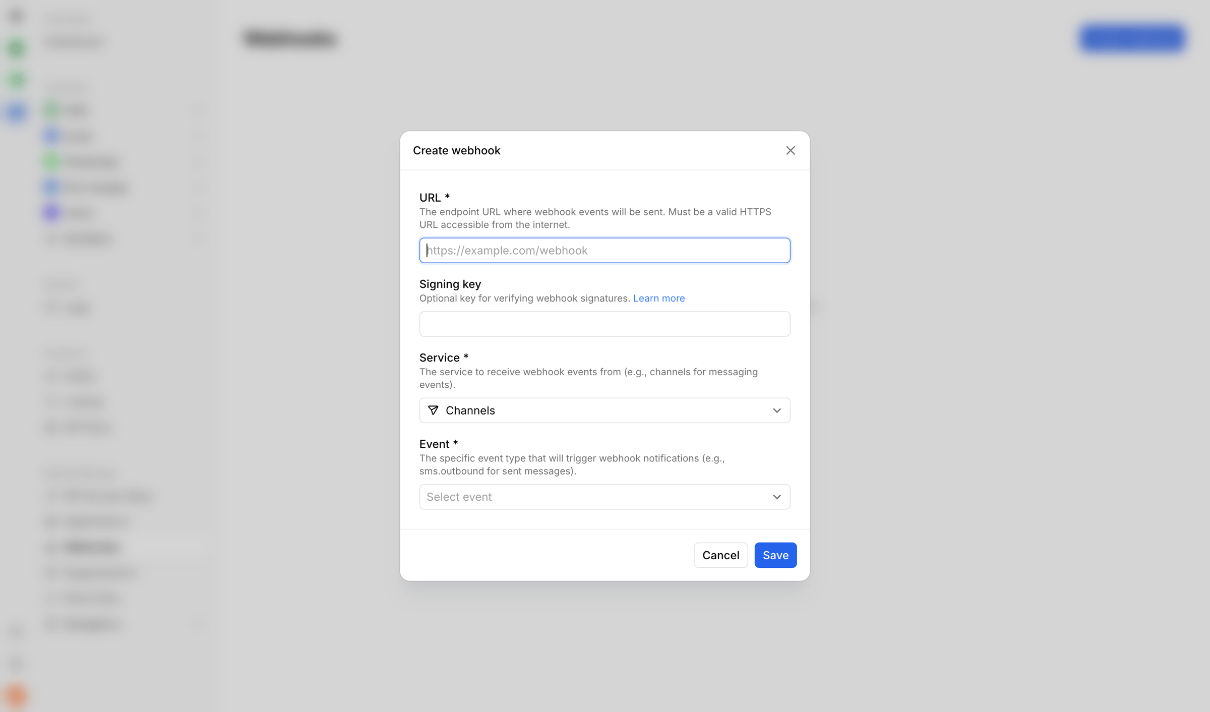 Bird - Webhooks | Bird screen