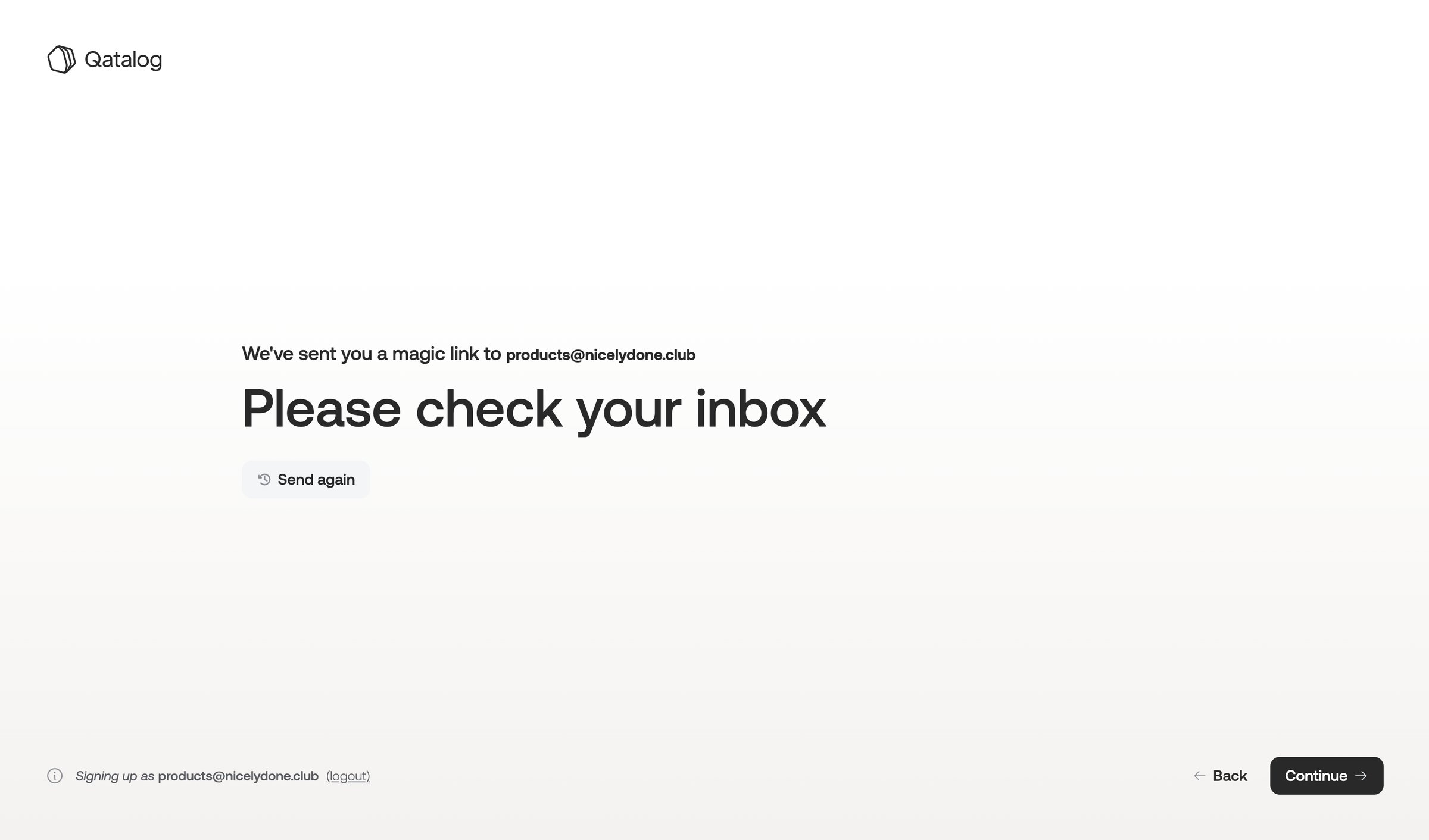 Qatalog screen