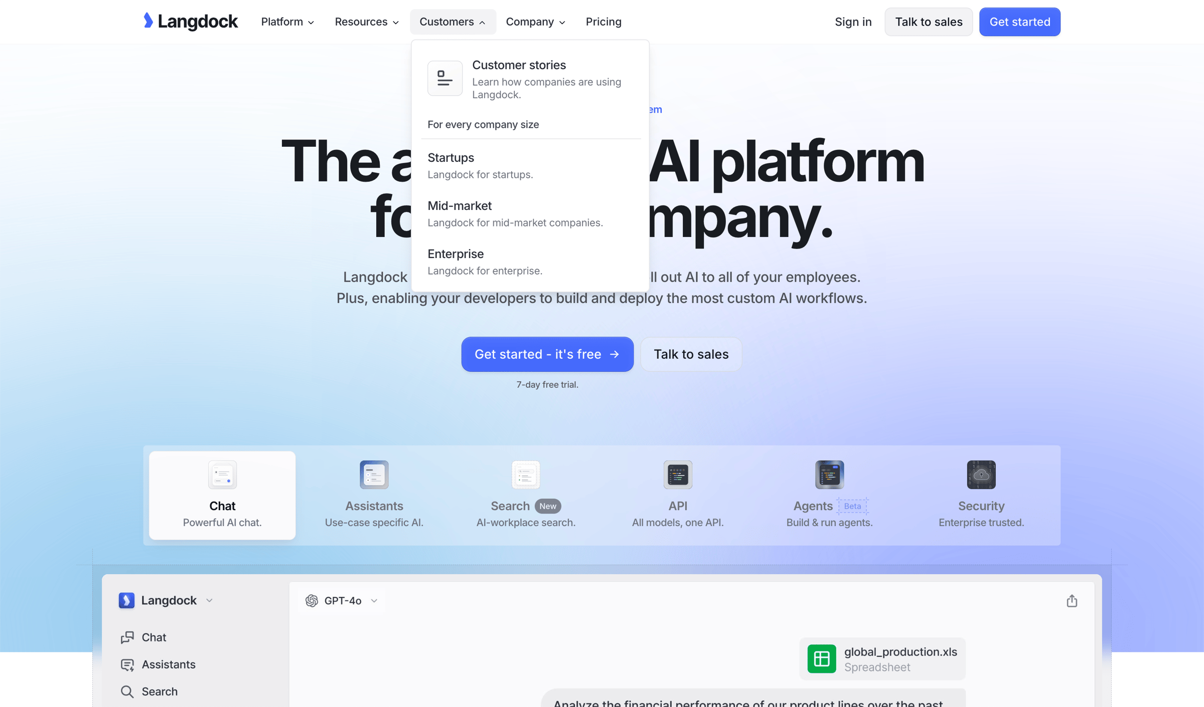Langdock - Langdock | The all-in-one AI platform for your company. screen
