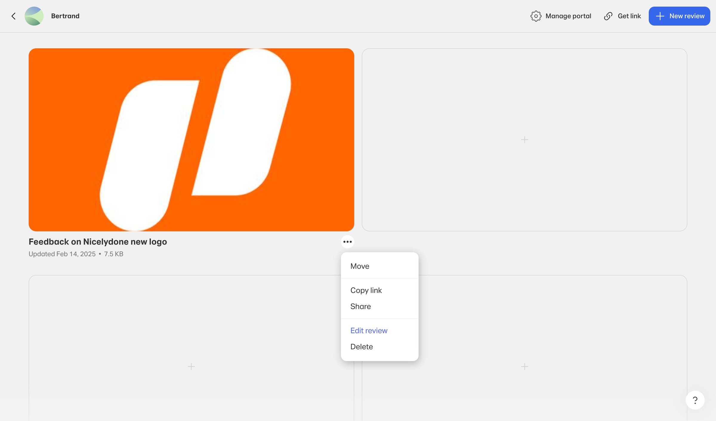 WeTransfer - Nicelydone New Logo screen