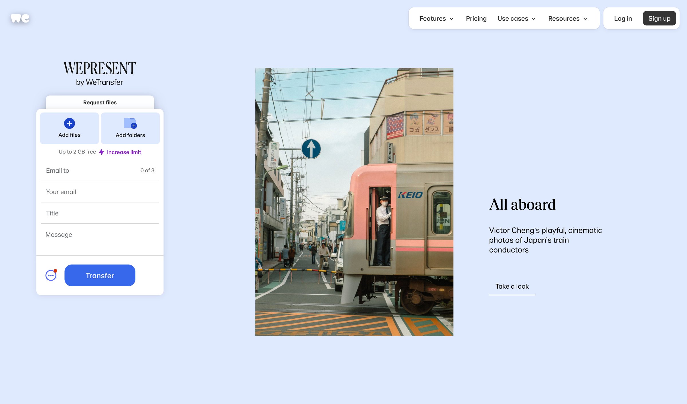 WeTransfer - WeTransfer | Send Large Files Fast screen