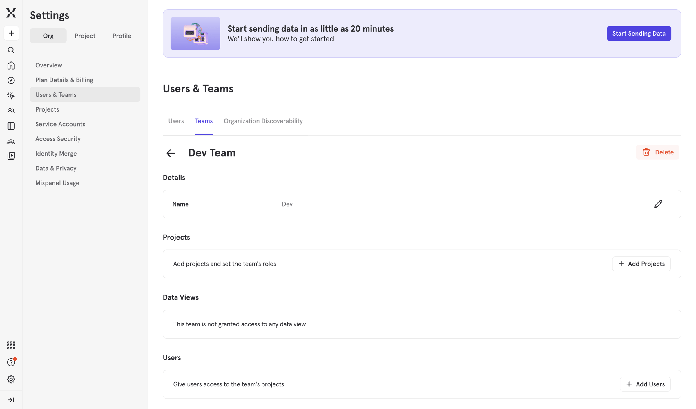 Mixpanel - Mixpanel - Product Analytics screen