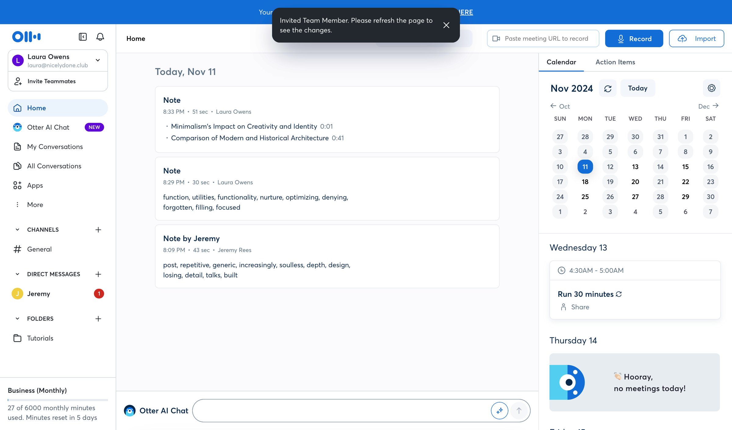 Otter - Otter Voice Meeting Notes - Otter.ai screen