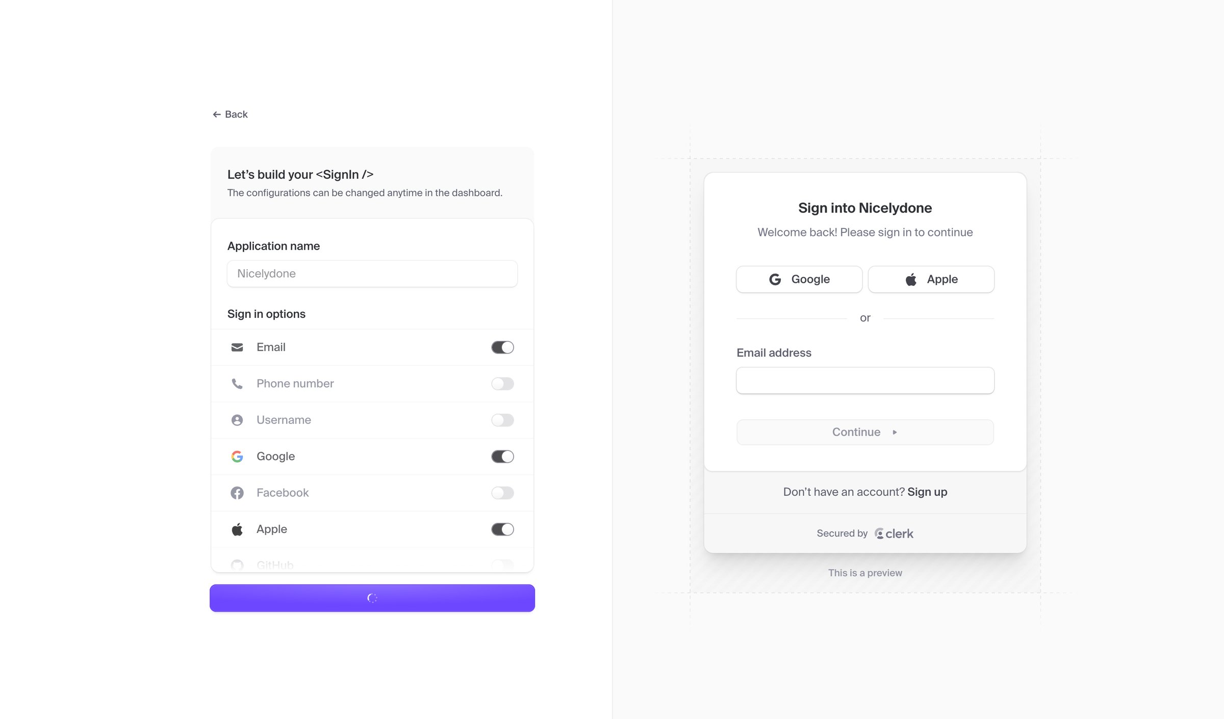 Clerk - Dashboard | Clerk.com screen