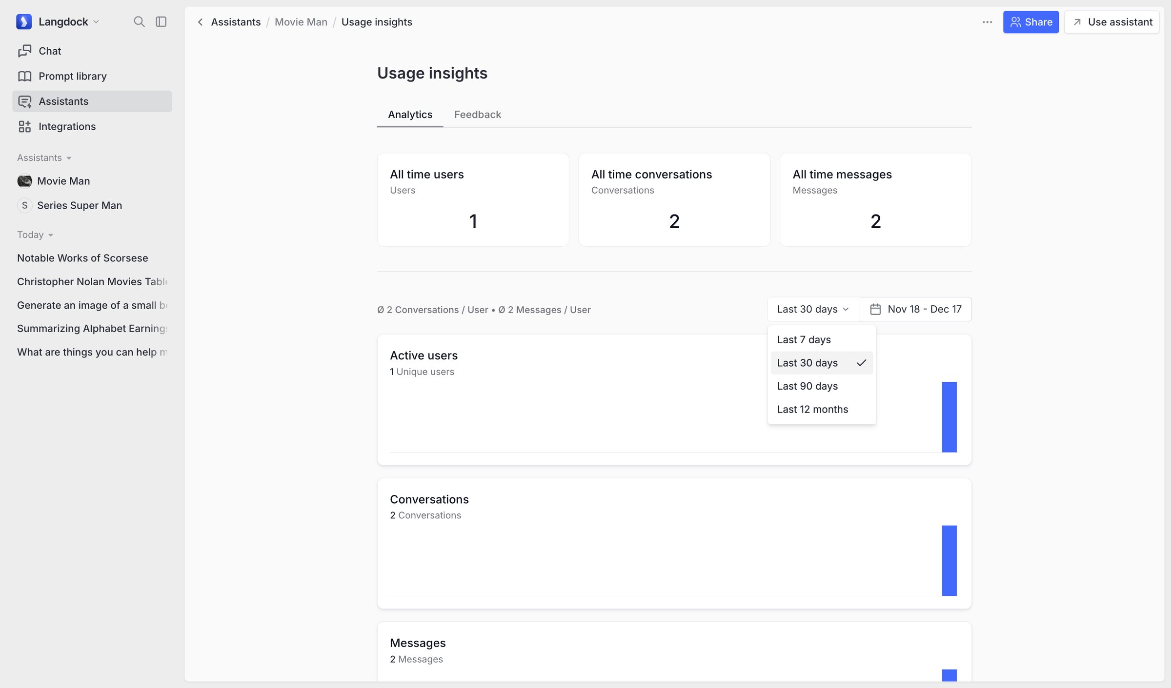 Langdock - Movie Man screen