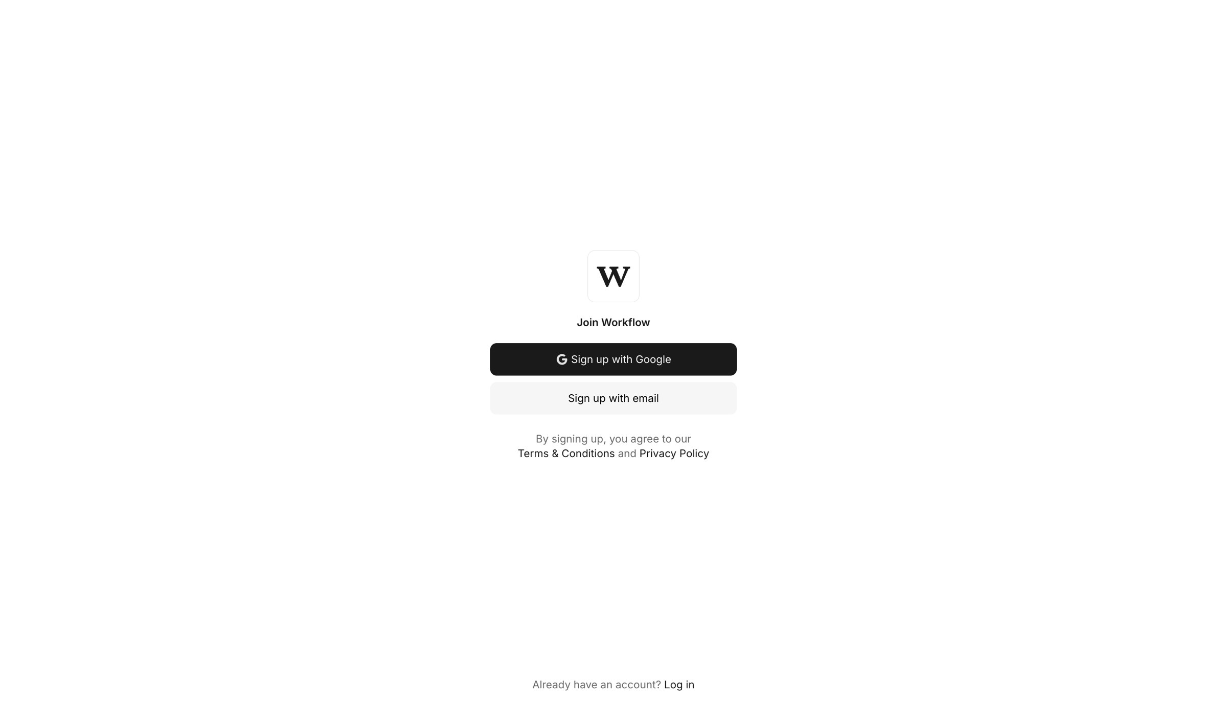 Workflow screen