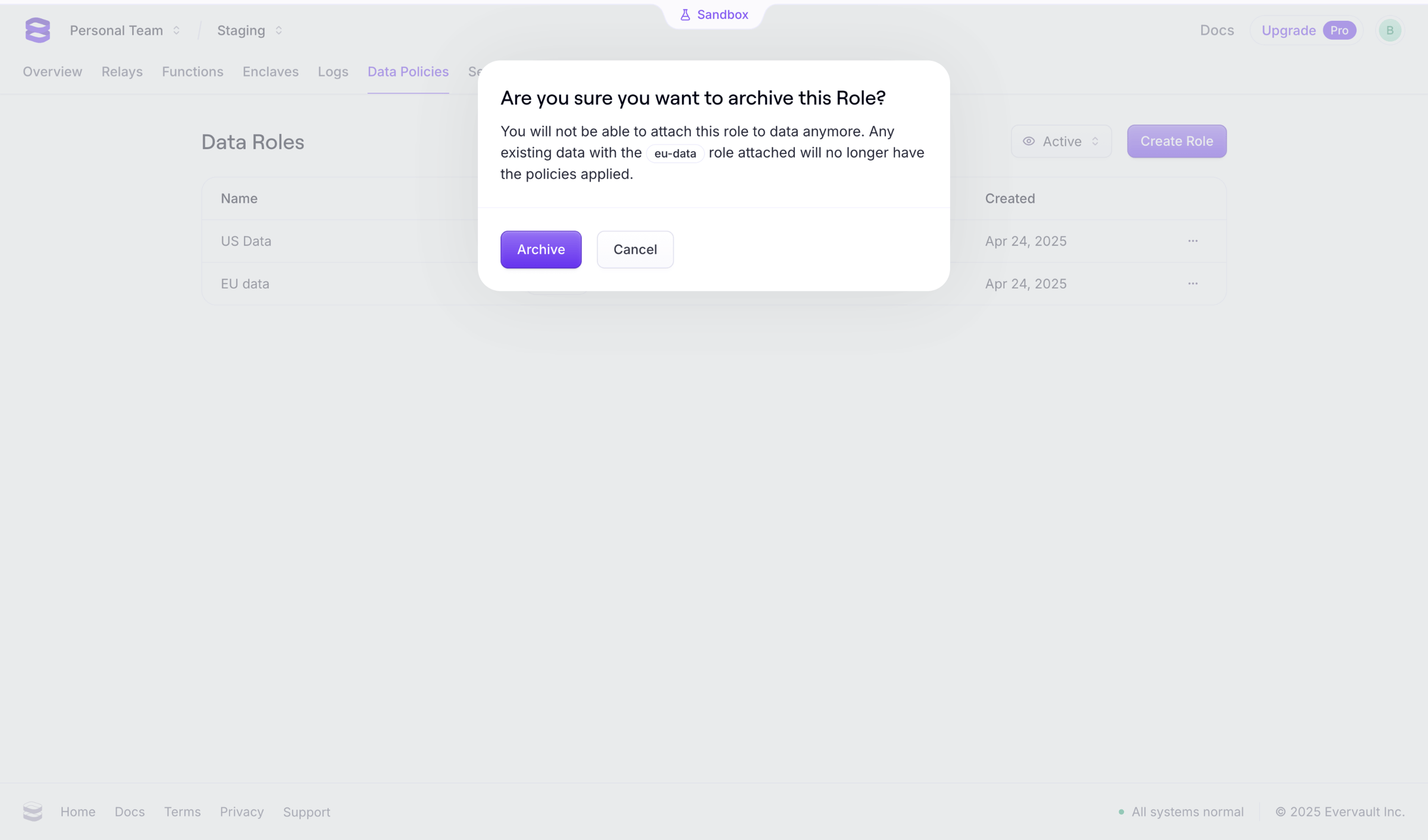 Evervault screen