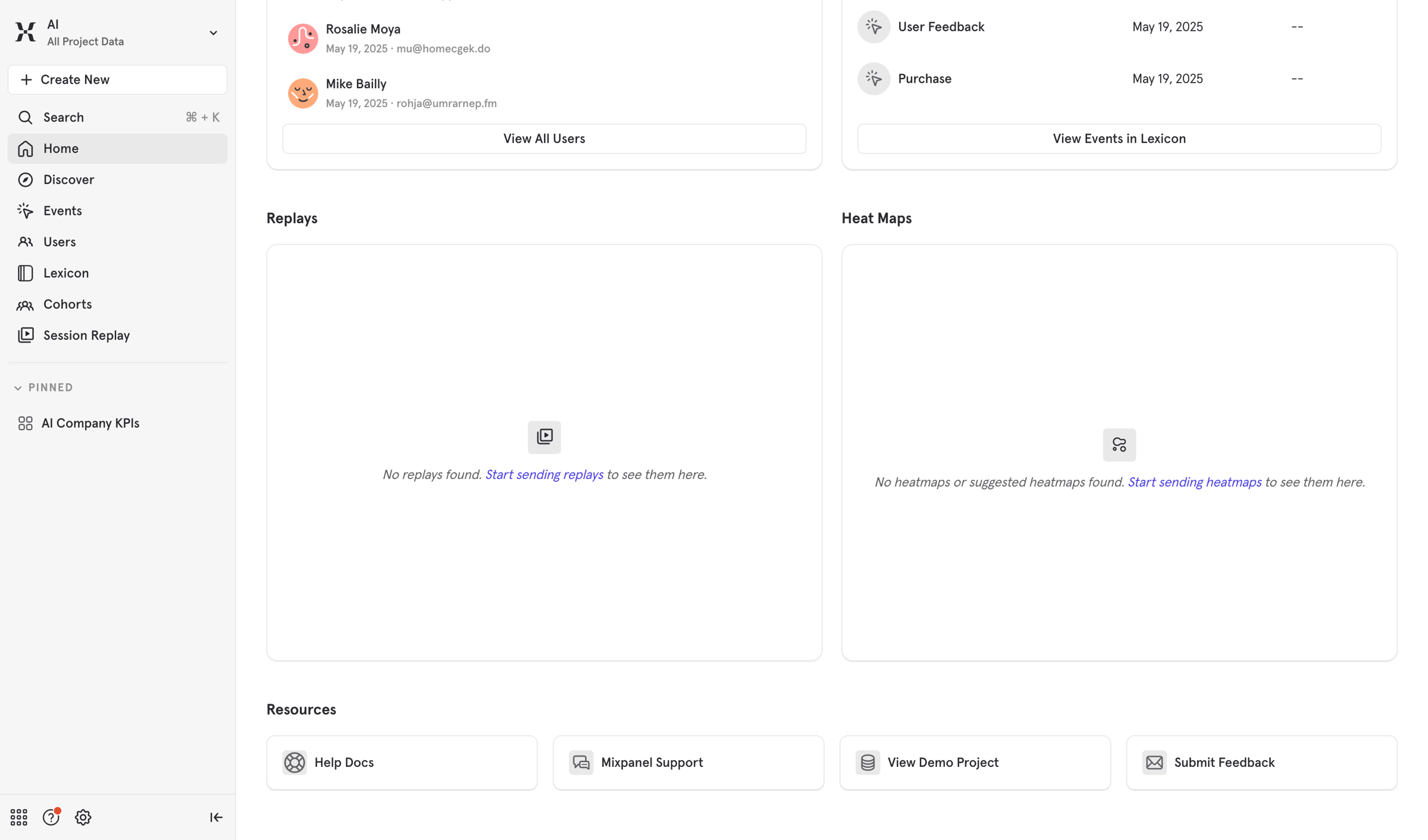 Mixpanel - Mixpanel - Product Analytics screen