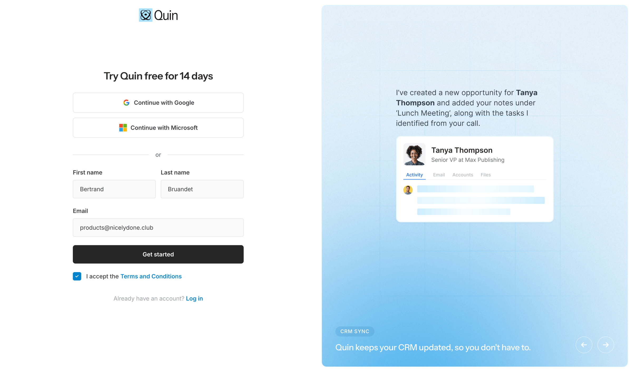 Quin - Try Quin free — Transform your notes into action | Quin screen