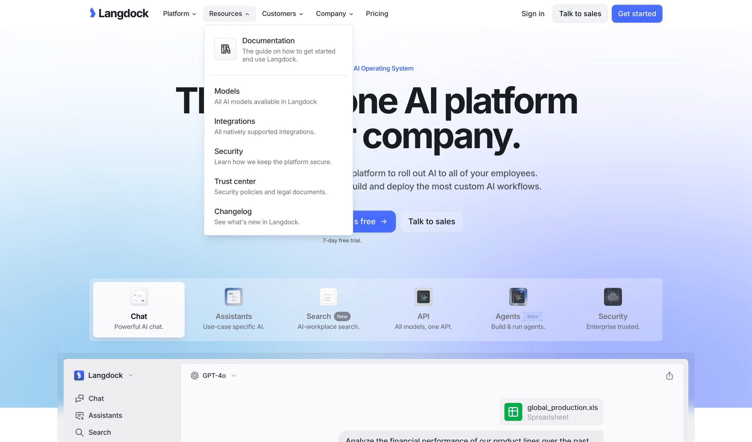 Langdock - Langdock | The all-in-one AI platform for your company. screen