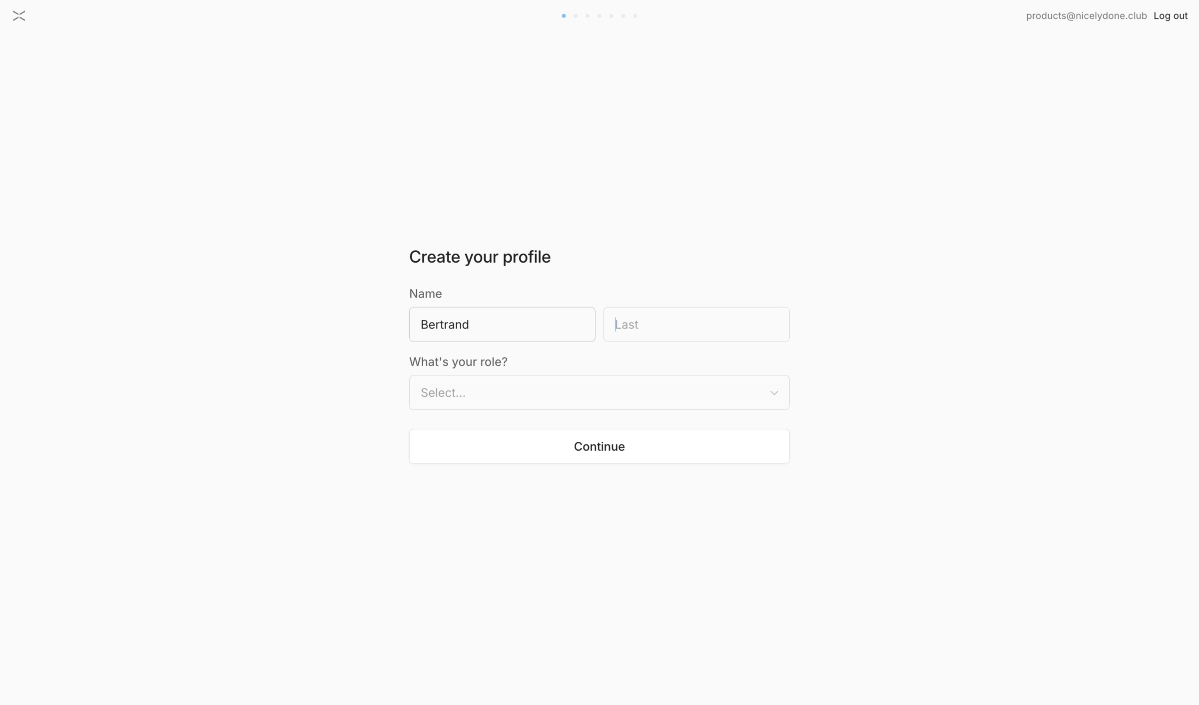 Lightfield - Lightfield - Create Profile screen