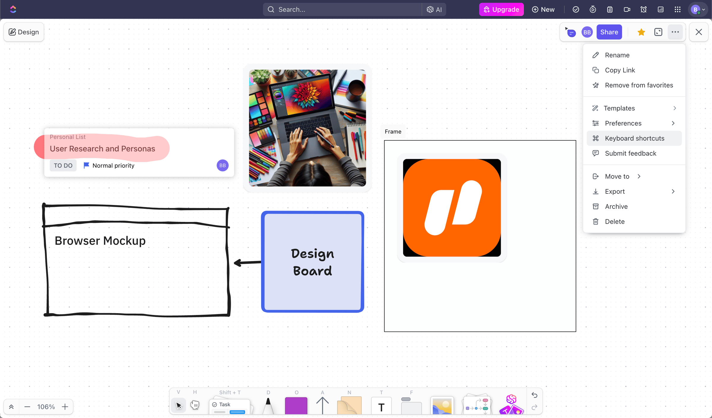 ClickUp - Whiteboards | Nicelydone Workspace 01 screen