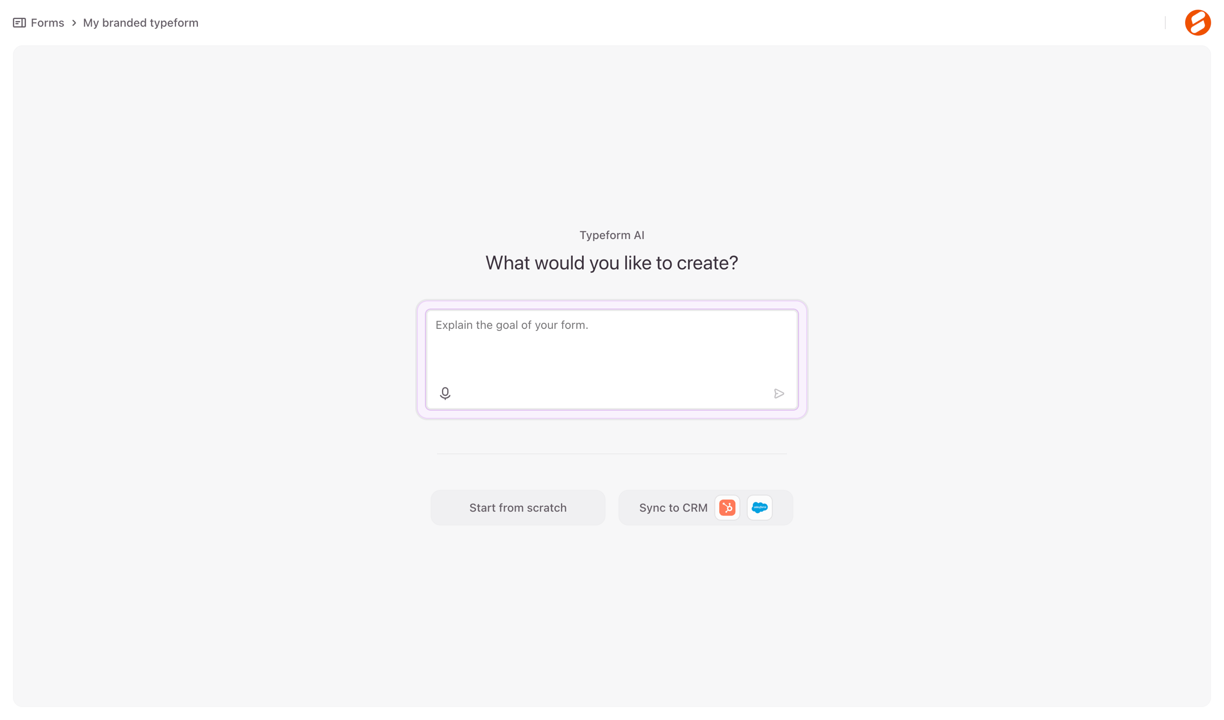Typeform - Typeform - Create screen