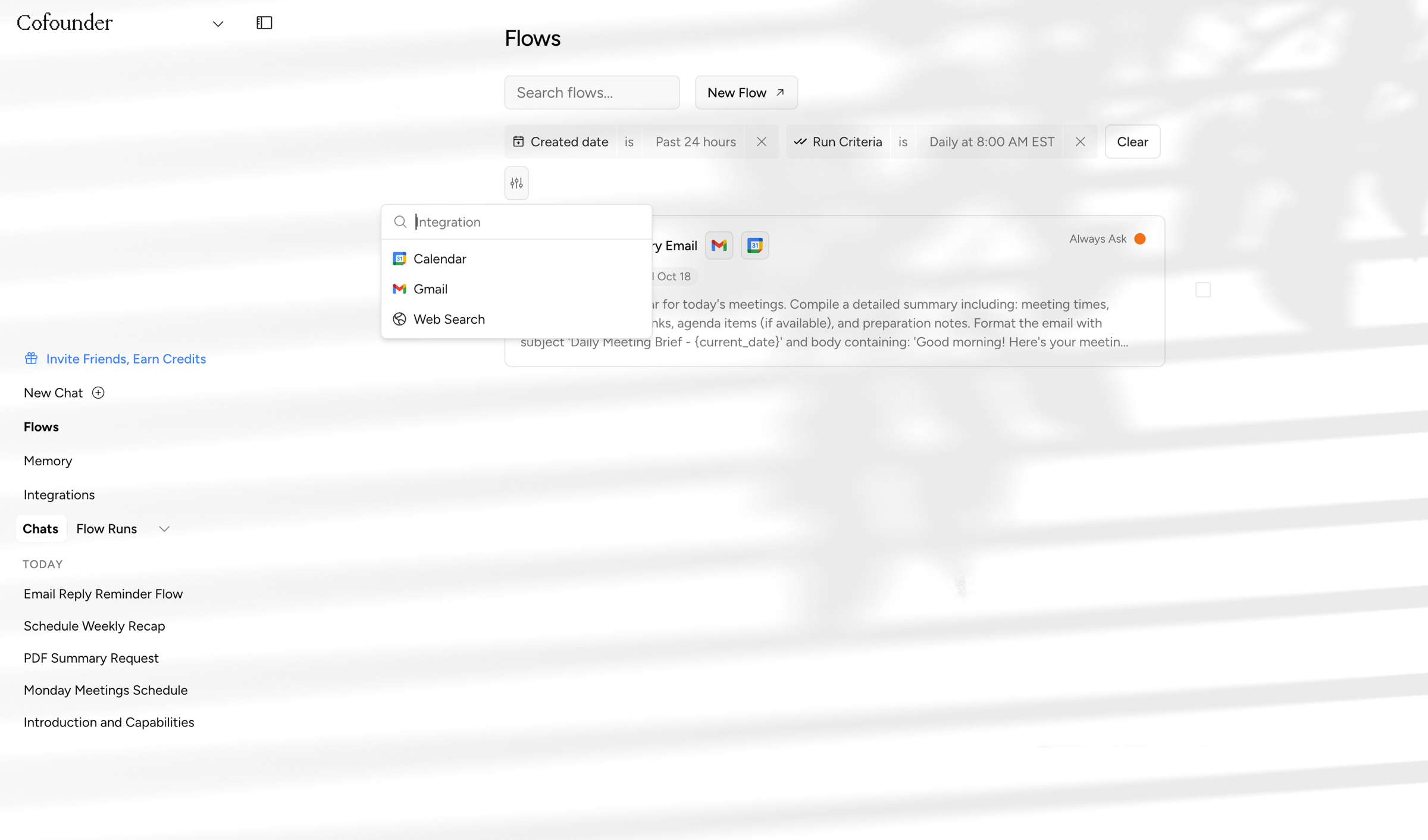 Cofounder screen