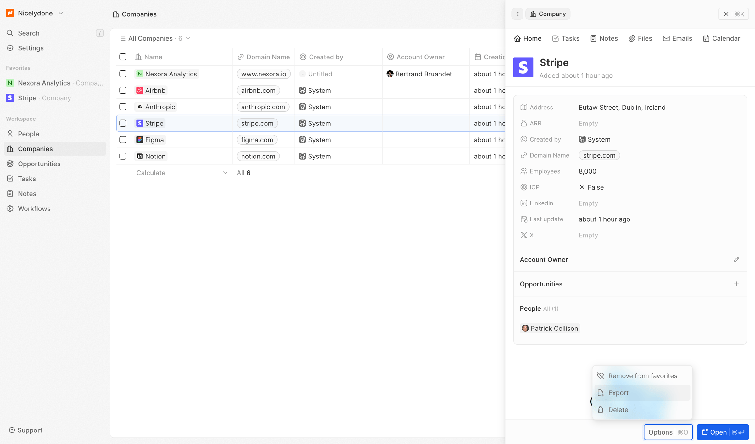 Twenty - All Companies - Companies screen