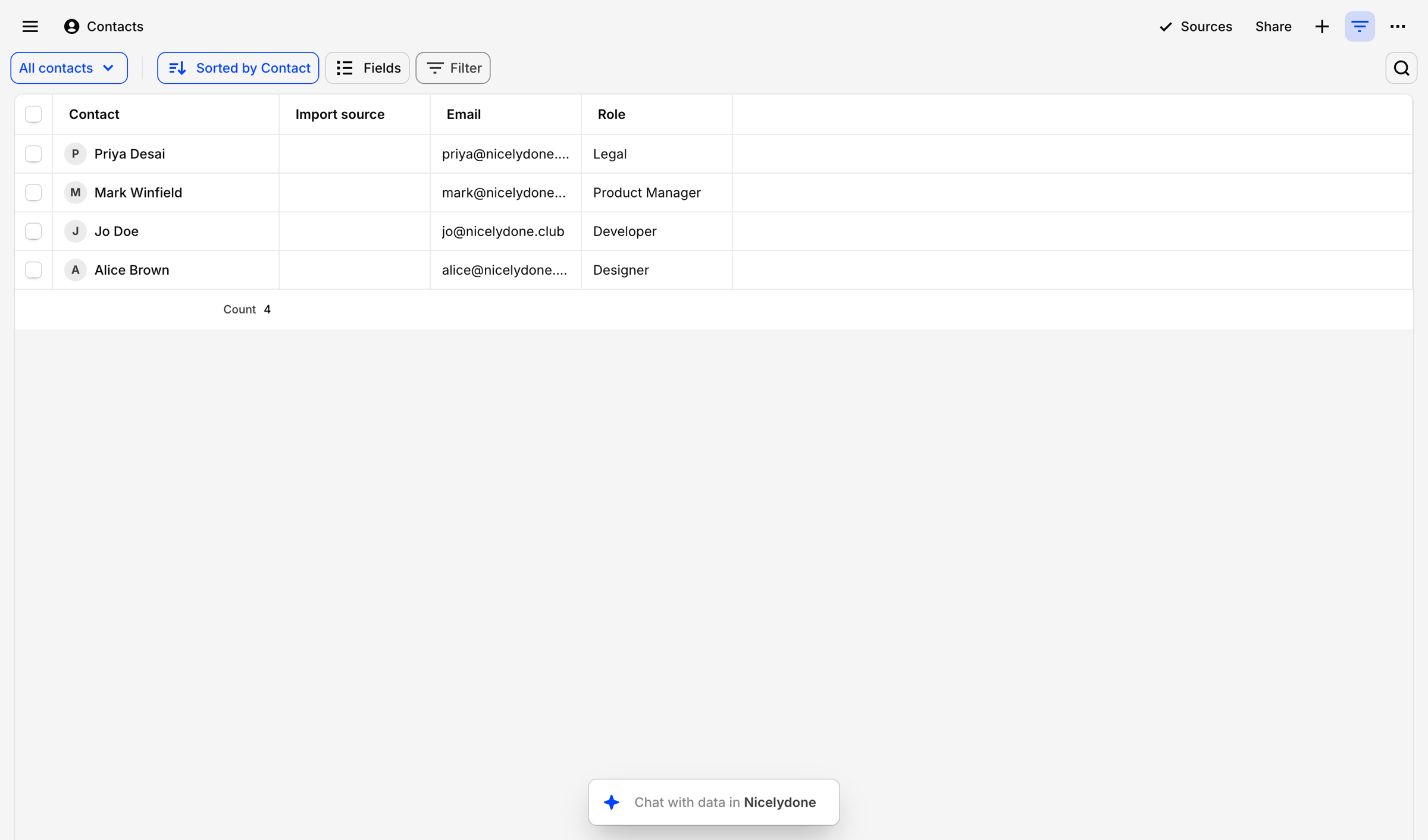 Dovetail - Contacts – Dovetail screen