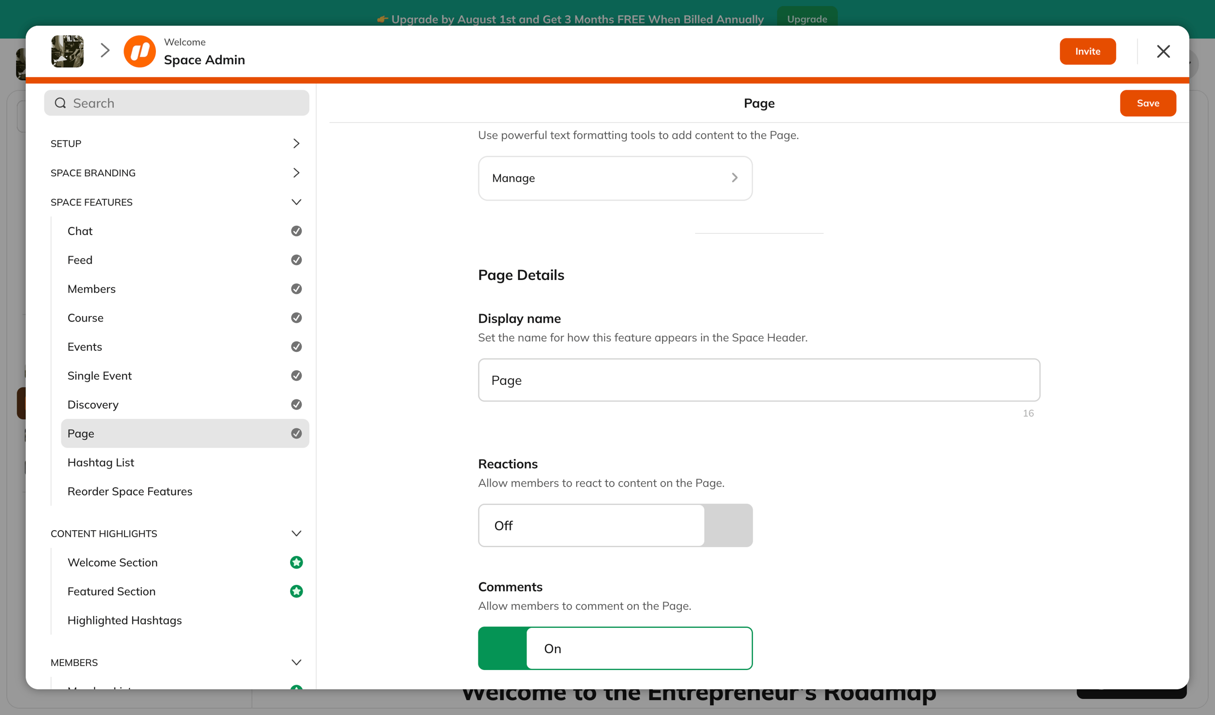 Mighty - Settings | Welcome screen