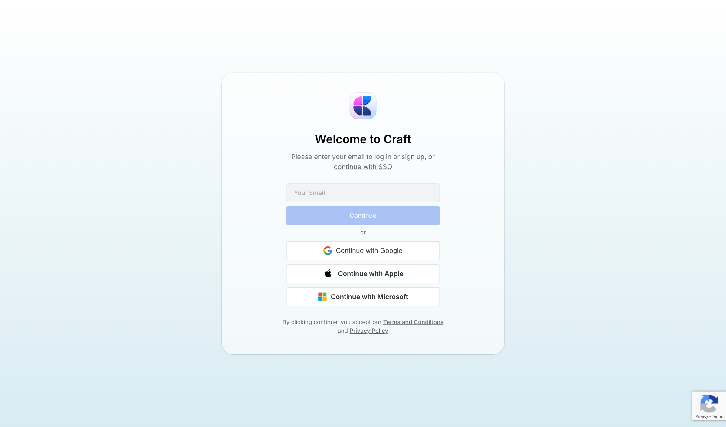 Craft - Recents screen