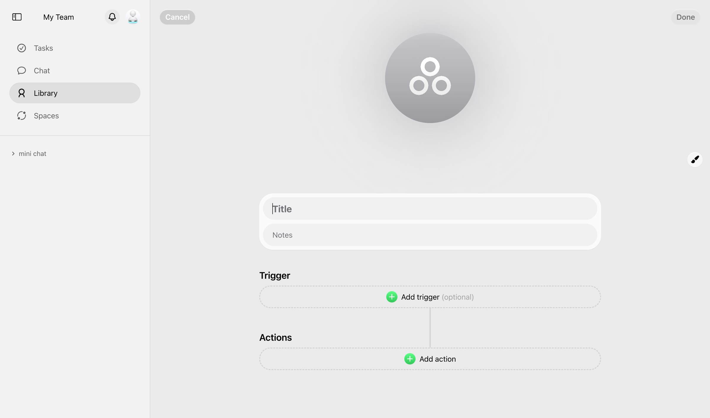 Cobot screen