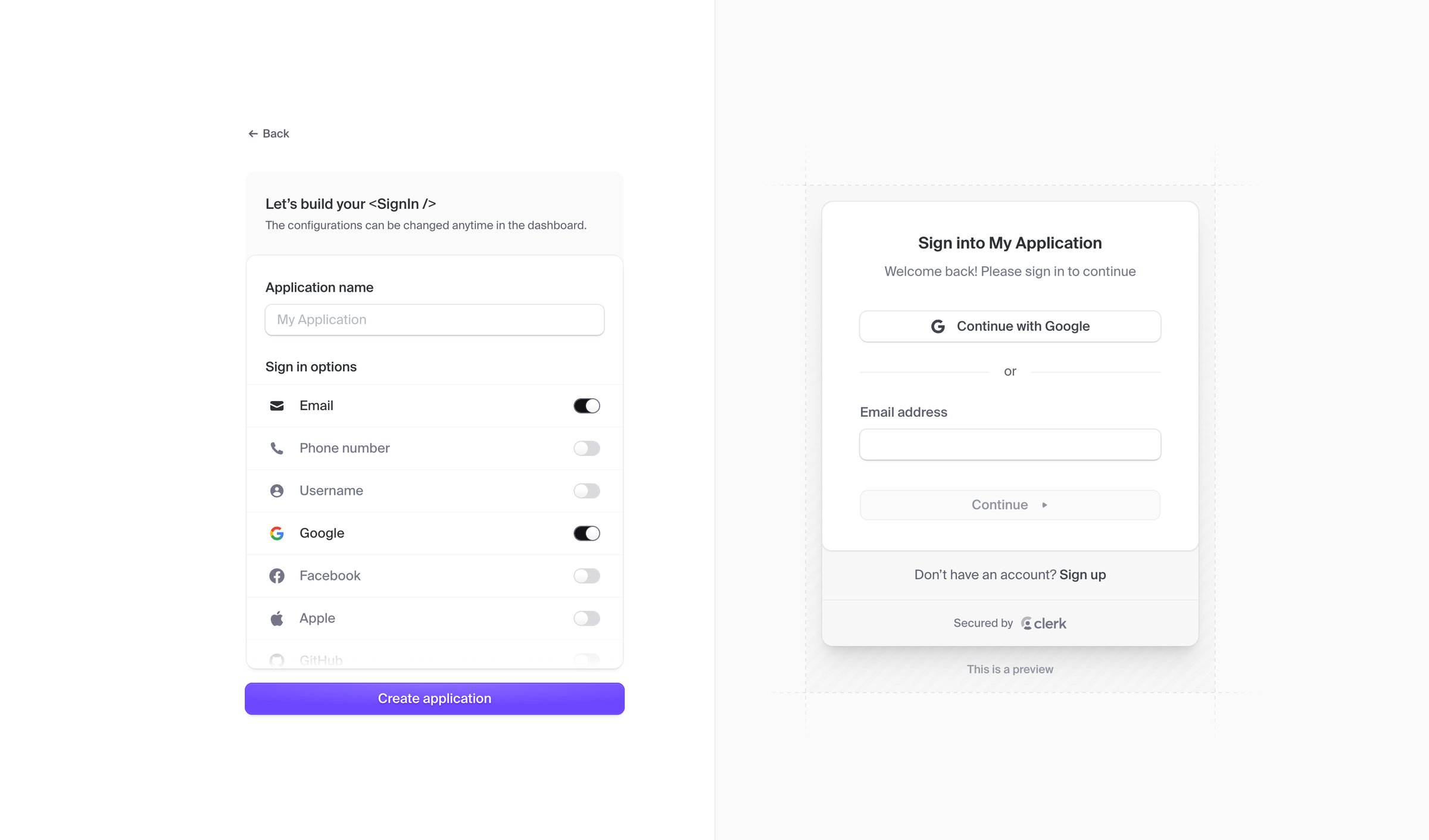 Clerk - Dashboard | Clerk.com screen