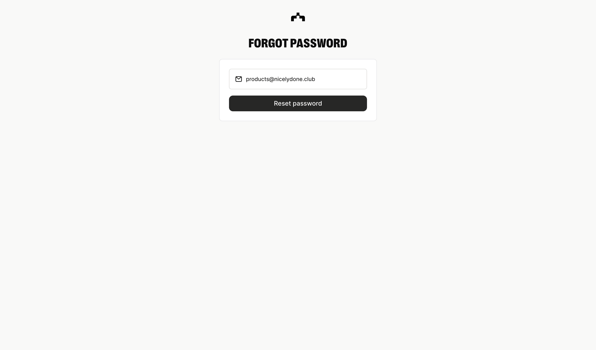 The org - Forgot password | The Org screen