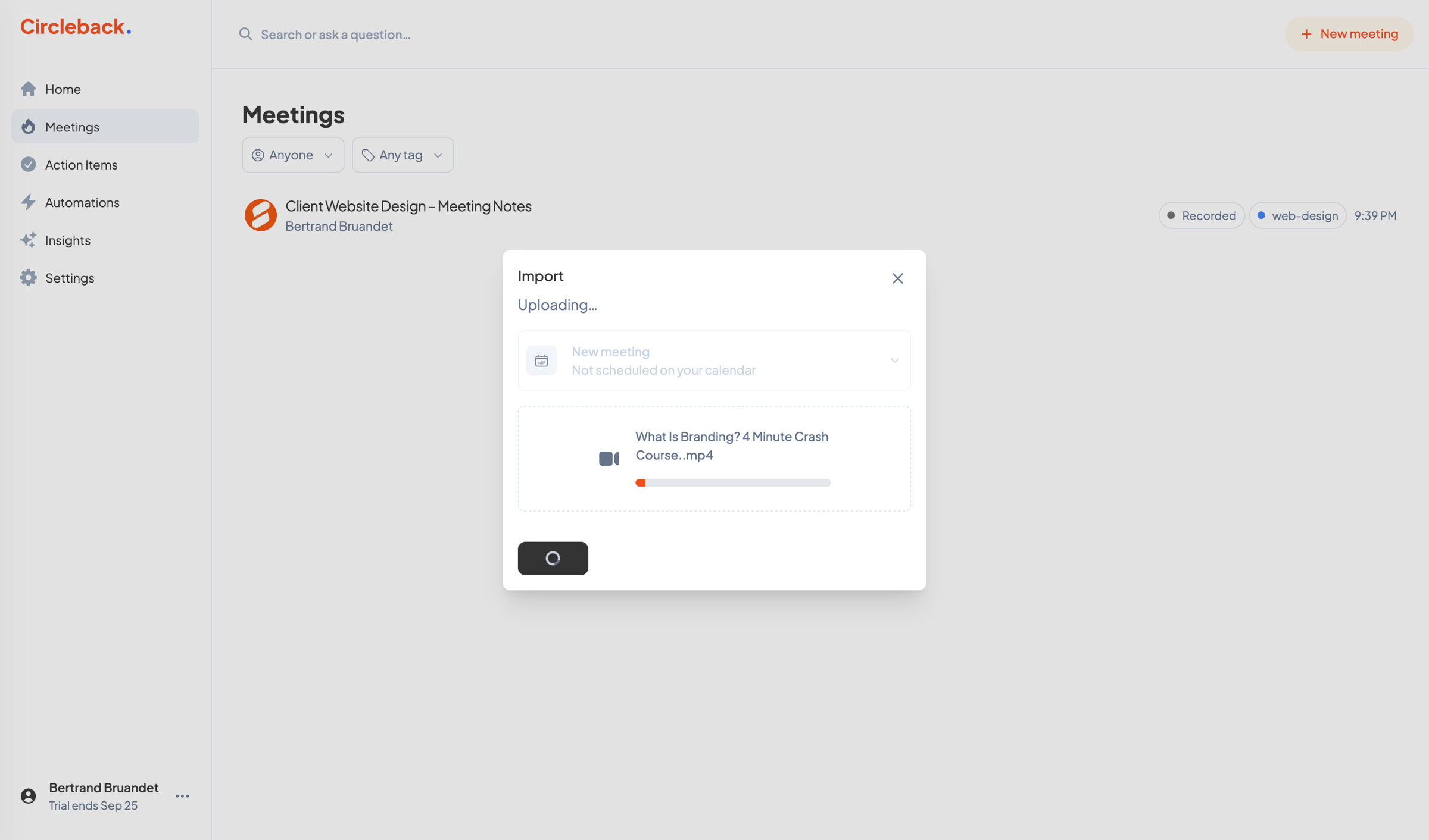 Circleback - Meetings - Circleback screen