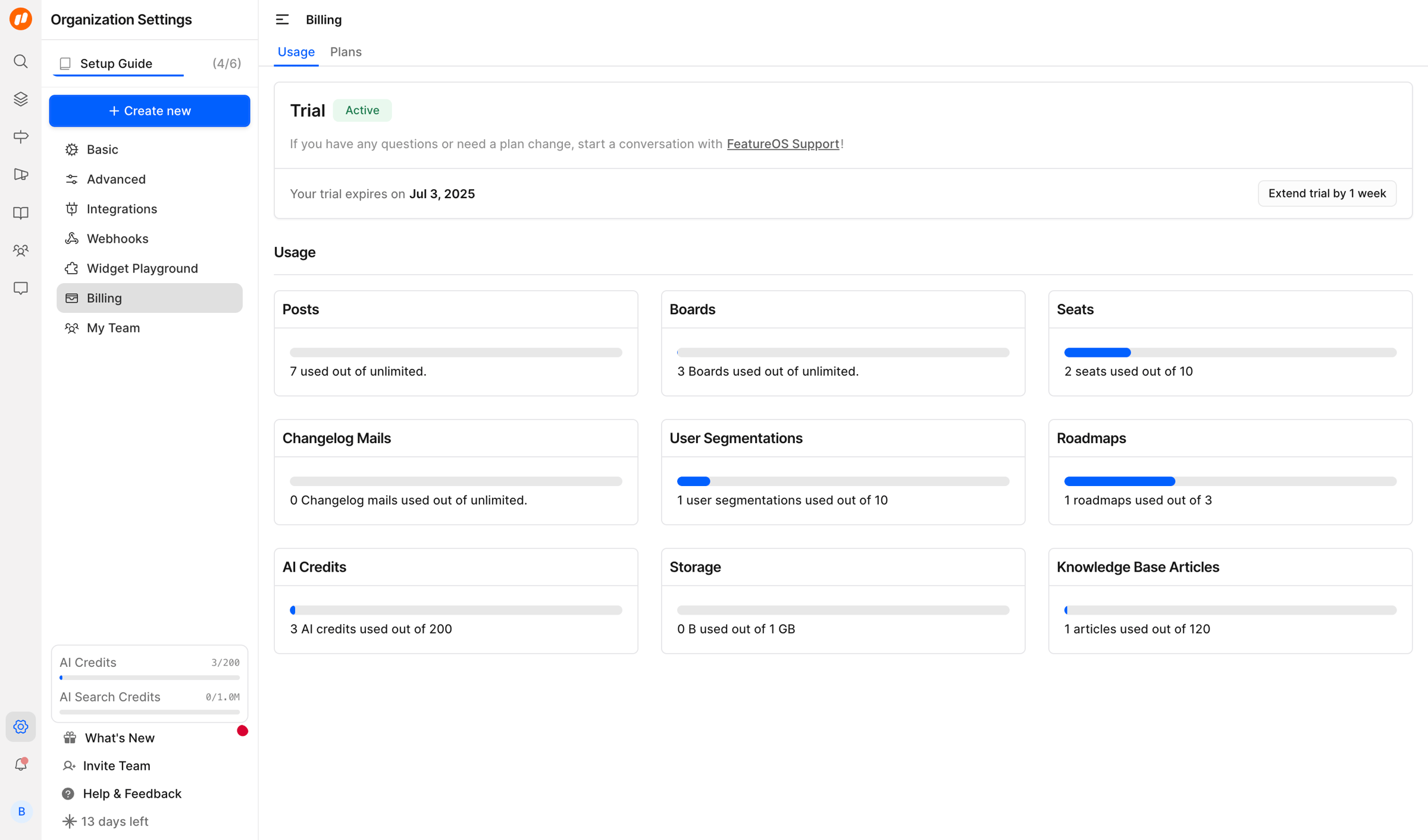 FeatureOS - Billing | FeatureOS screen