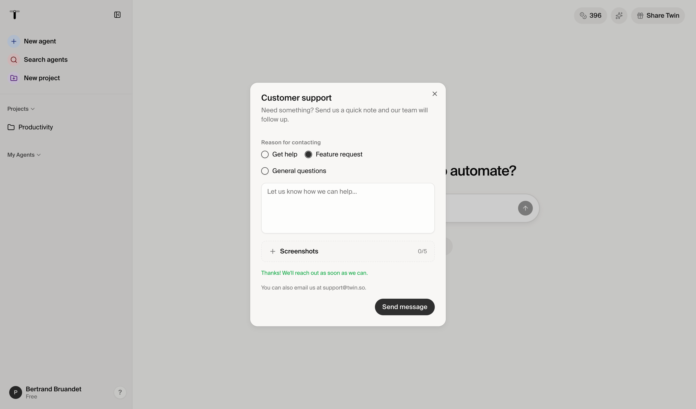Twin - Twin - Automate anything screen