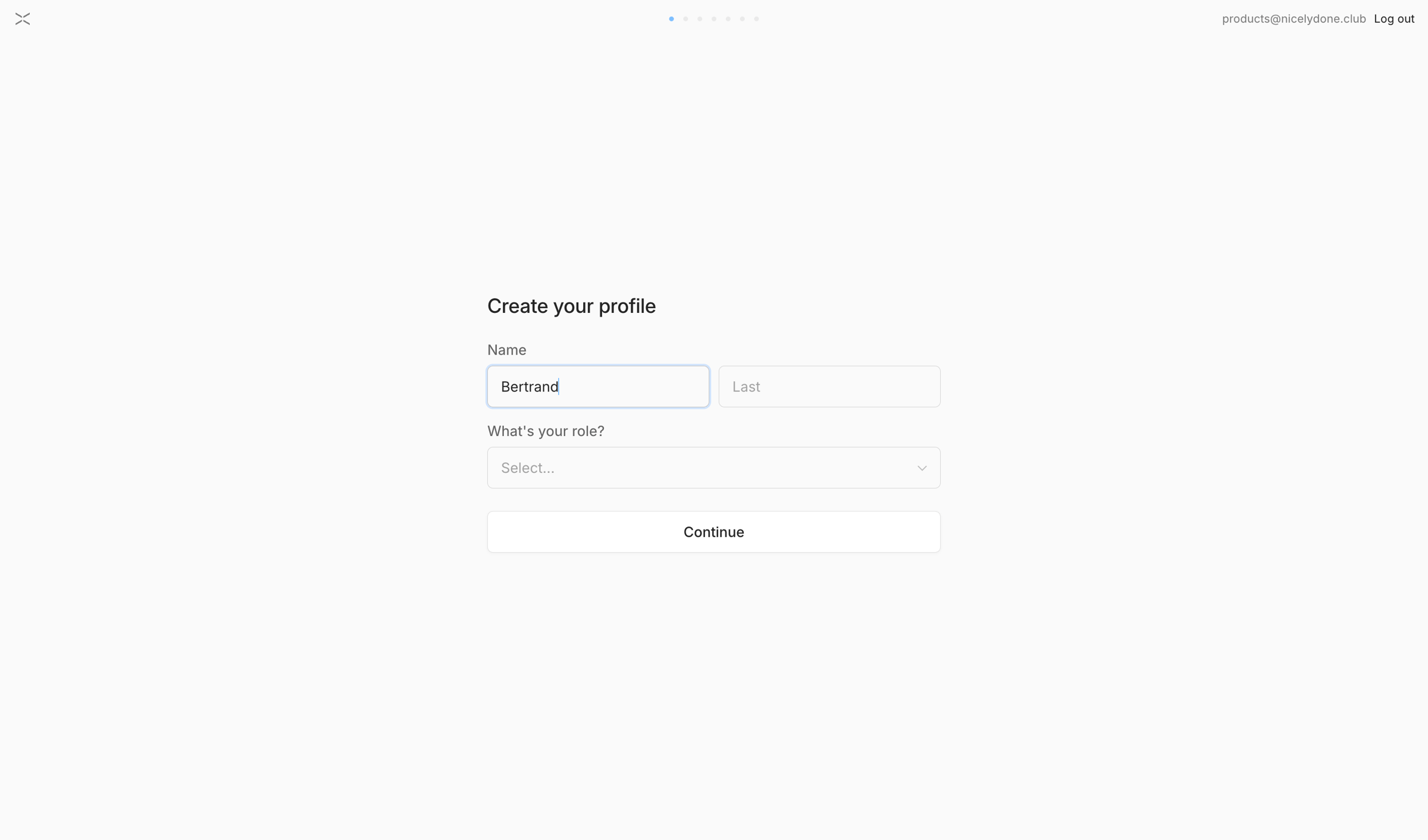 Lightfield - Lightfield - Create Profile screen