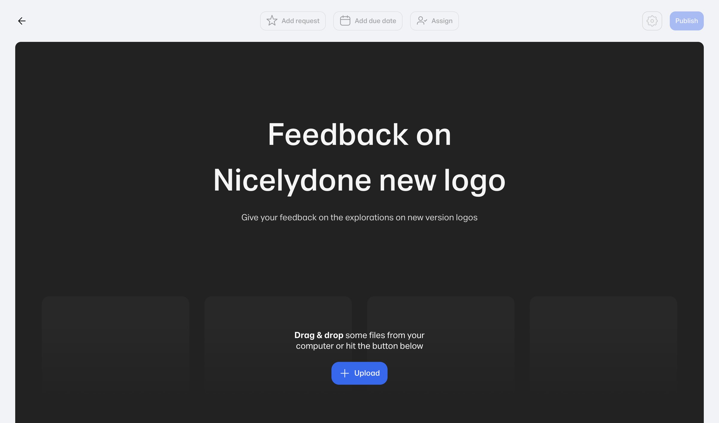 WeTransfer - Feedback on Nicelydone new logo screen