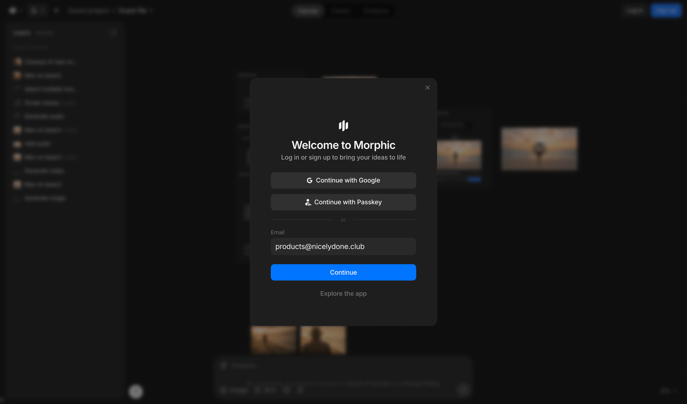 Morphic - Guest file / Guest project - Morphic Studio screen