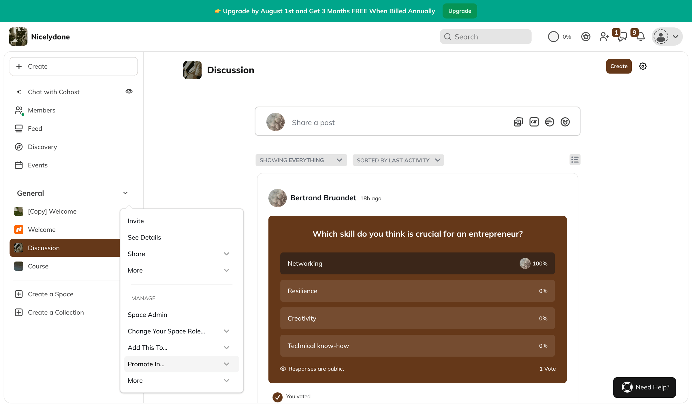 Mighty - Discussion screen