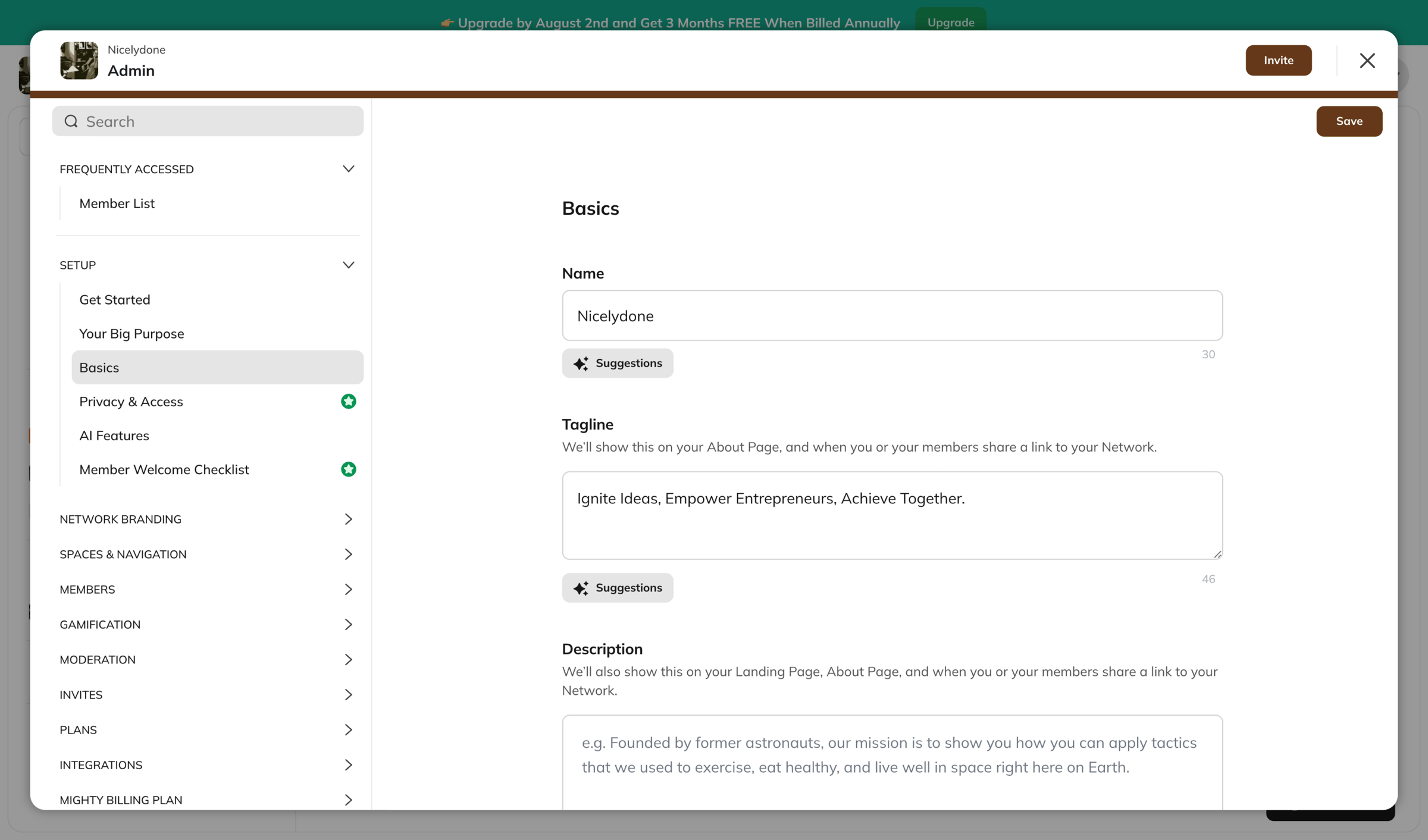 Mighty - Settings | Nicelydone screen