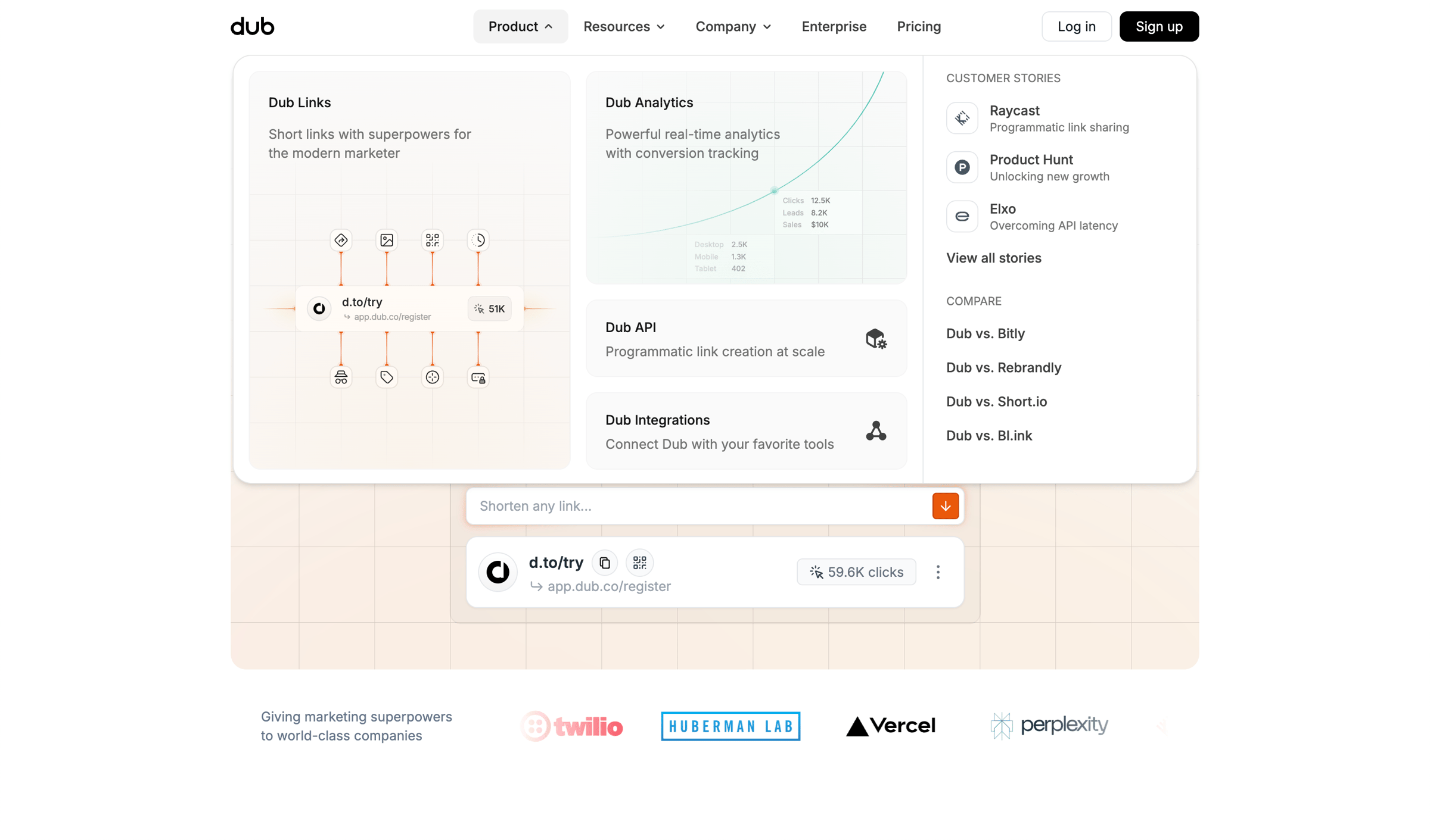 Dub - Dub.co - Link Management for Modern Marketing Teams screen