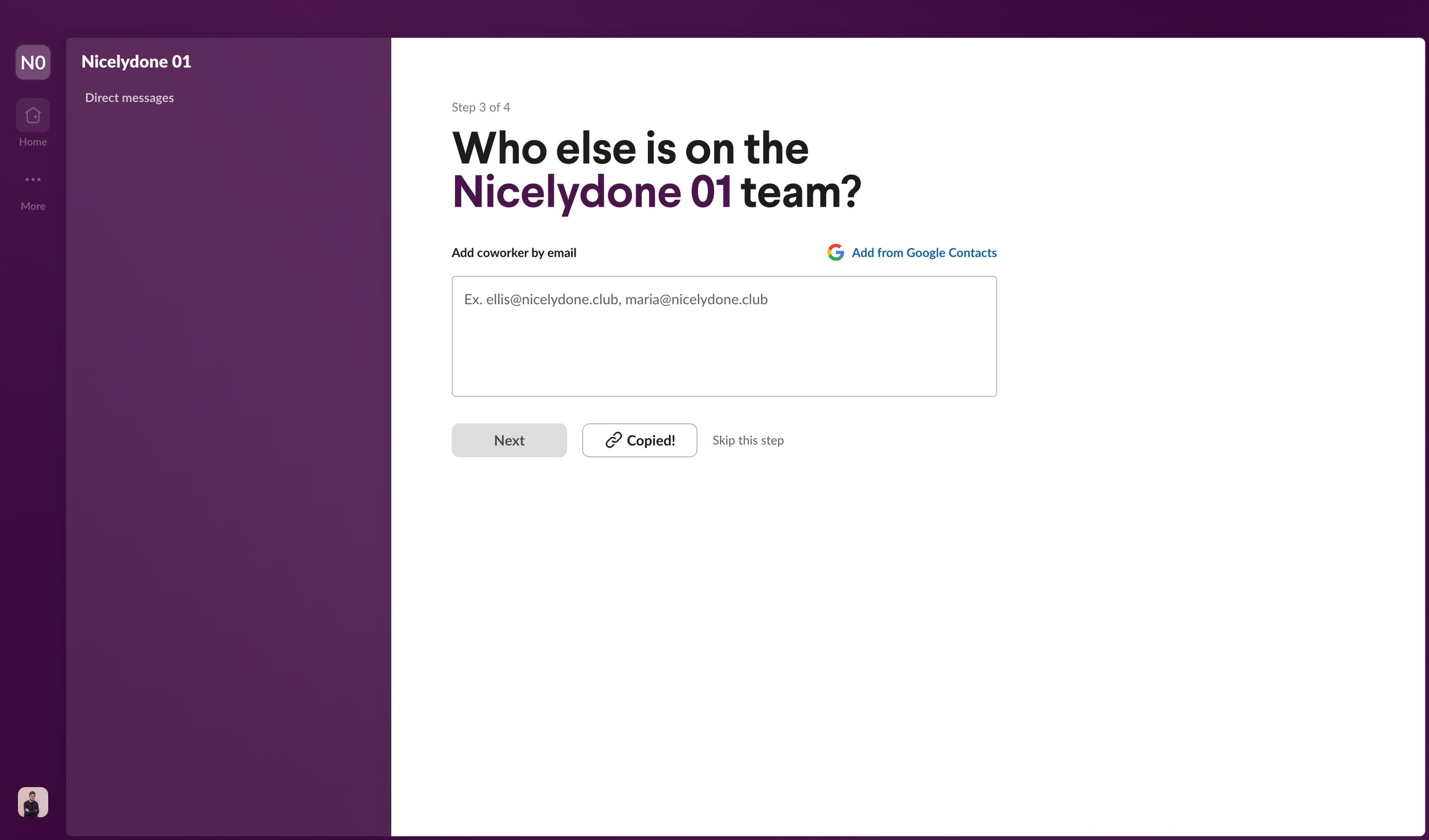 Slack - Setup Contact Import - Nicelydone 01 - Slack screen