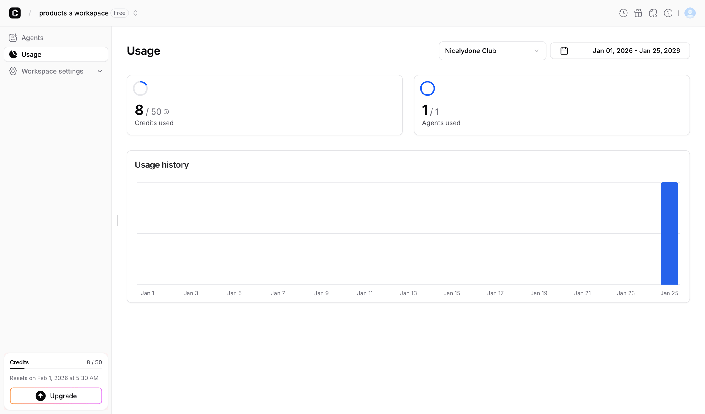 Chatbase - Usage - Chatbase screen