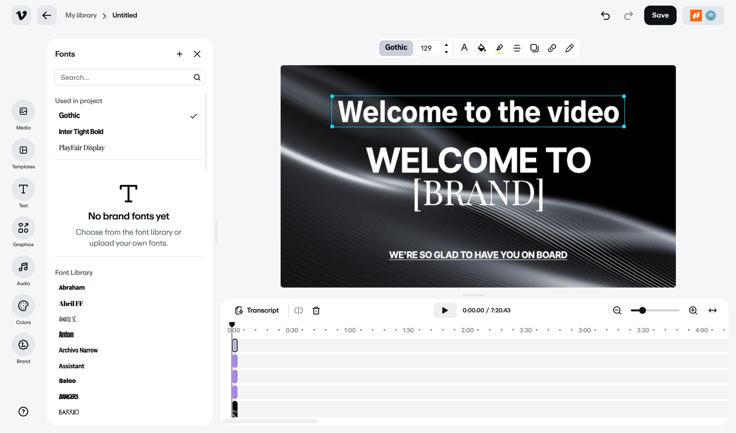 Vimeo screen