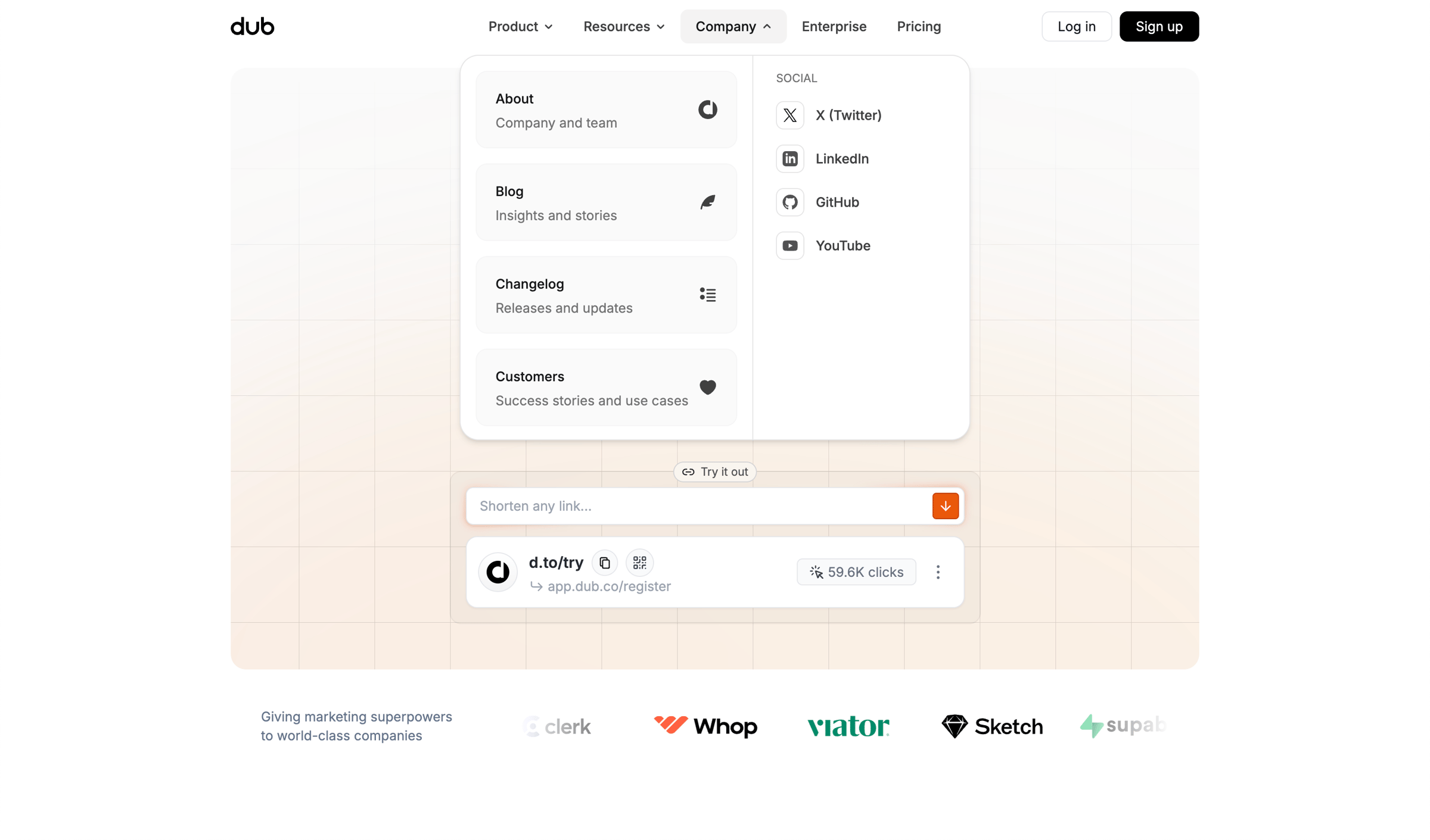 Dub - Dub.co - Link Management for Modern Marketing Teams screen