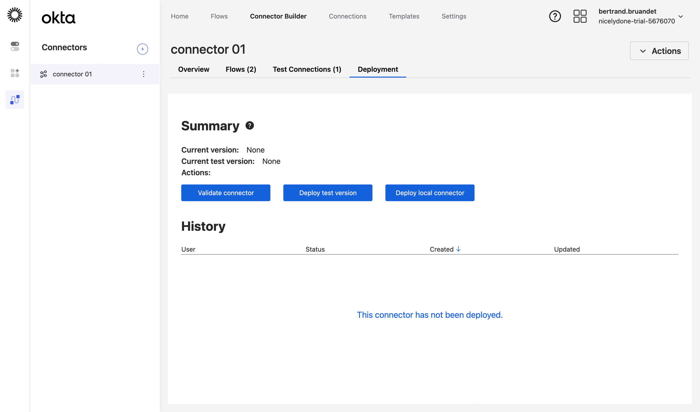 Okta - connector 01 | Okta screen