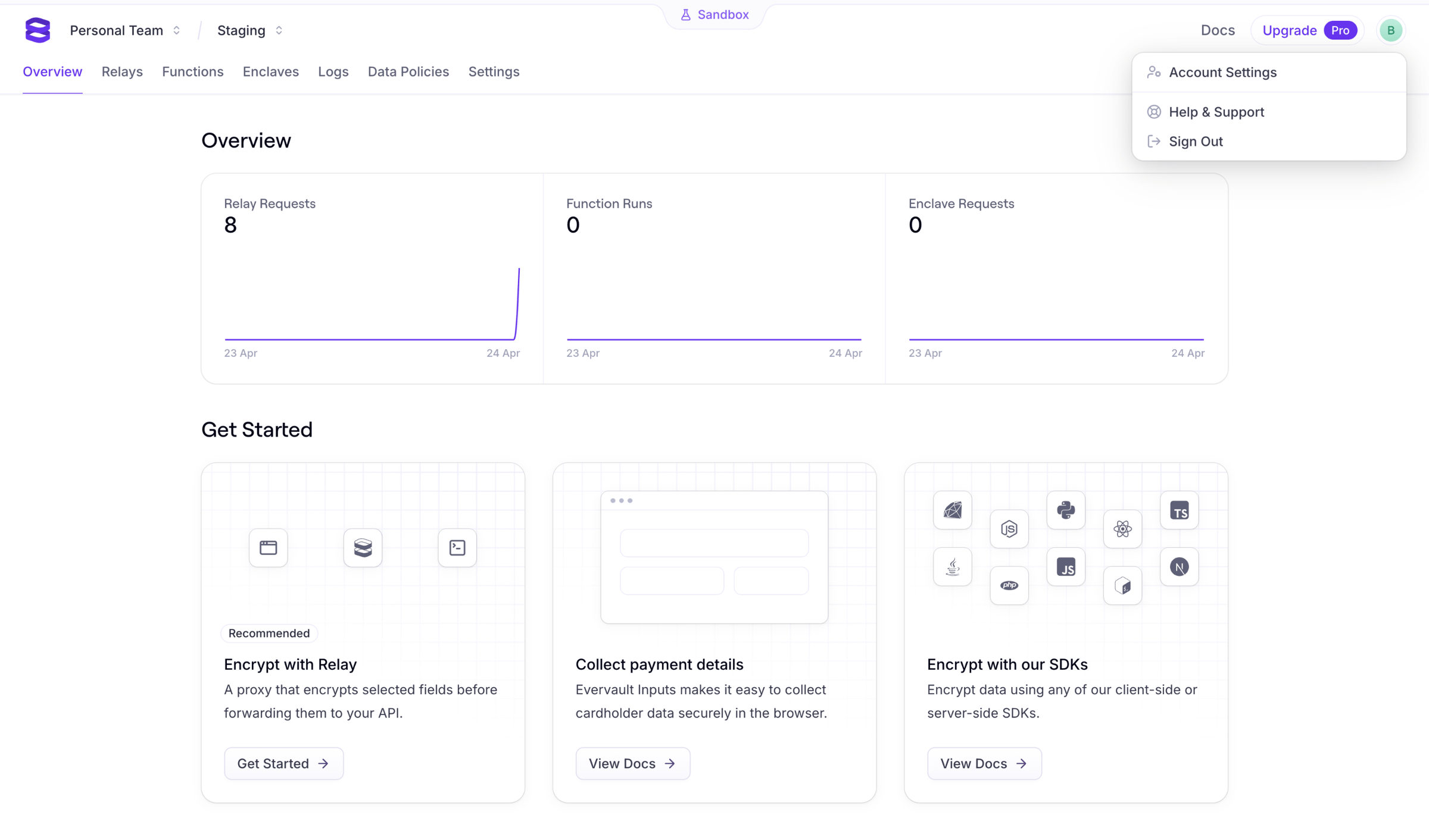 Evervault screen