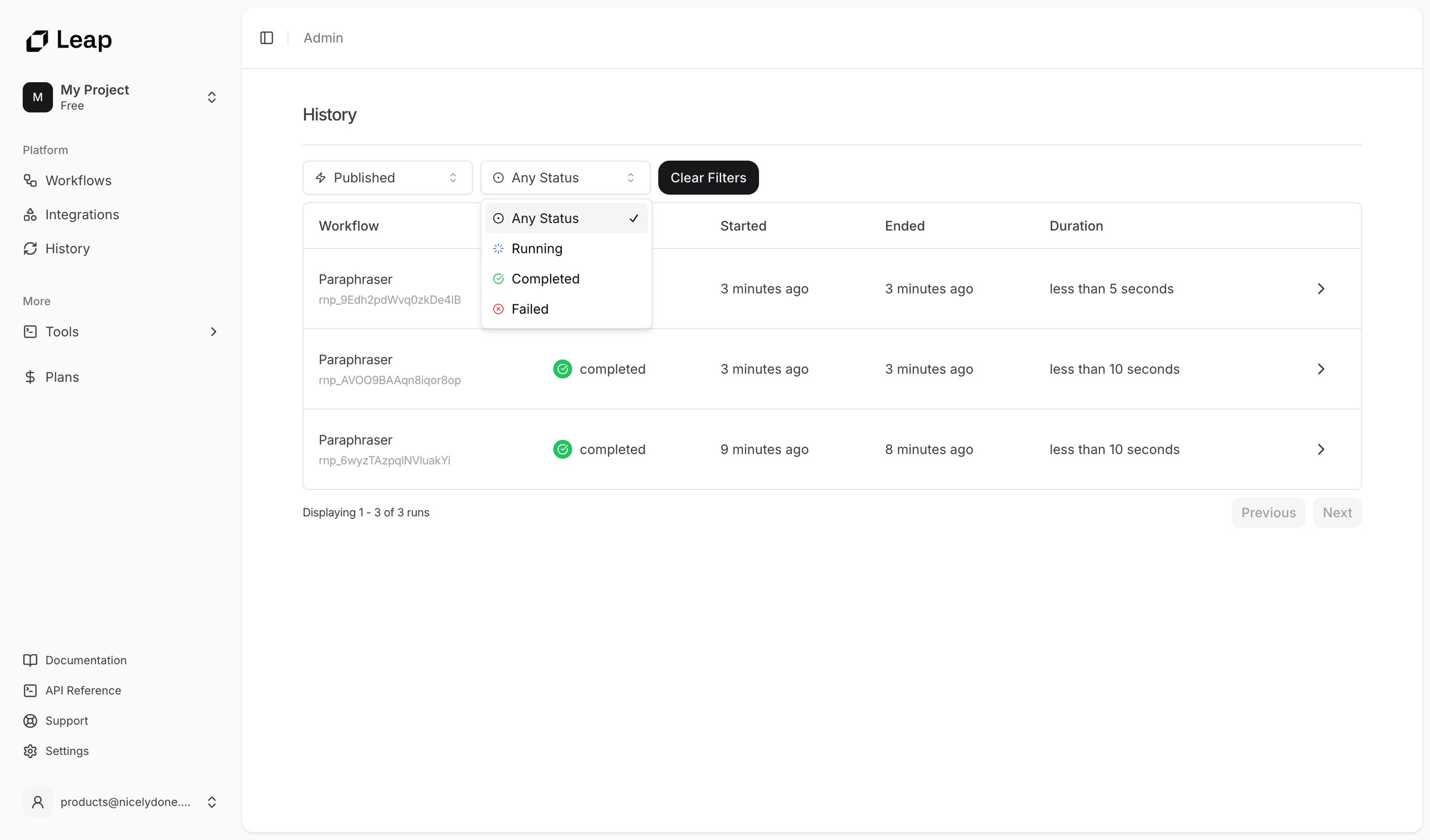 Leap - Leap AI | Automate any workflow with AI screen