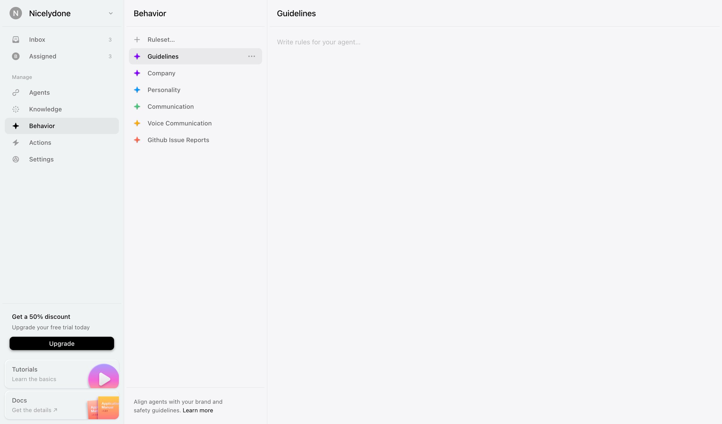 Lemni - Behavior › Guidelines screen