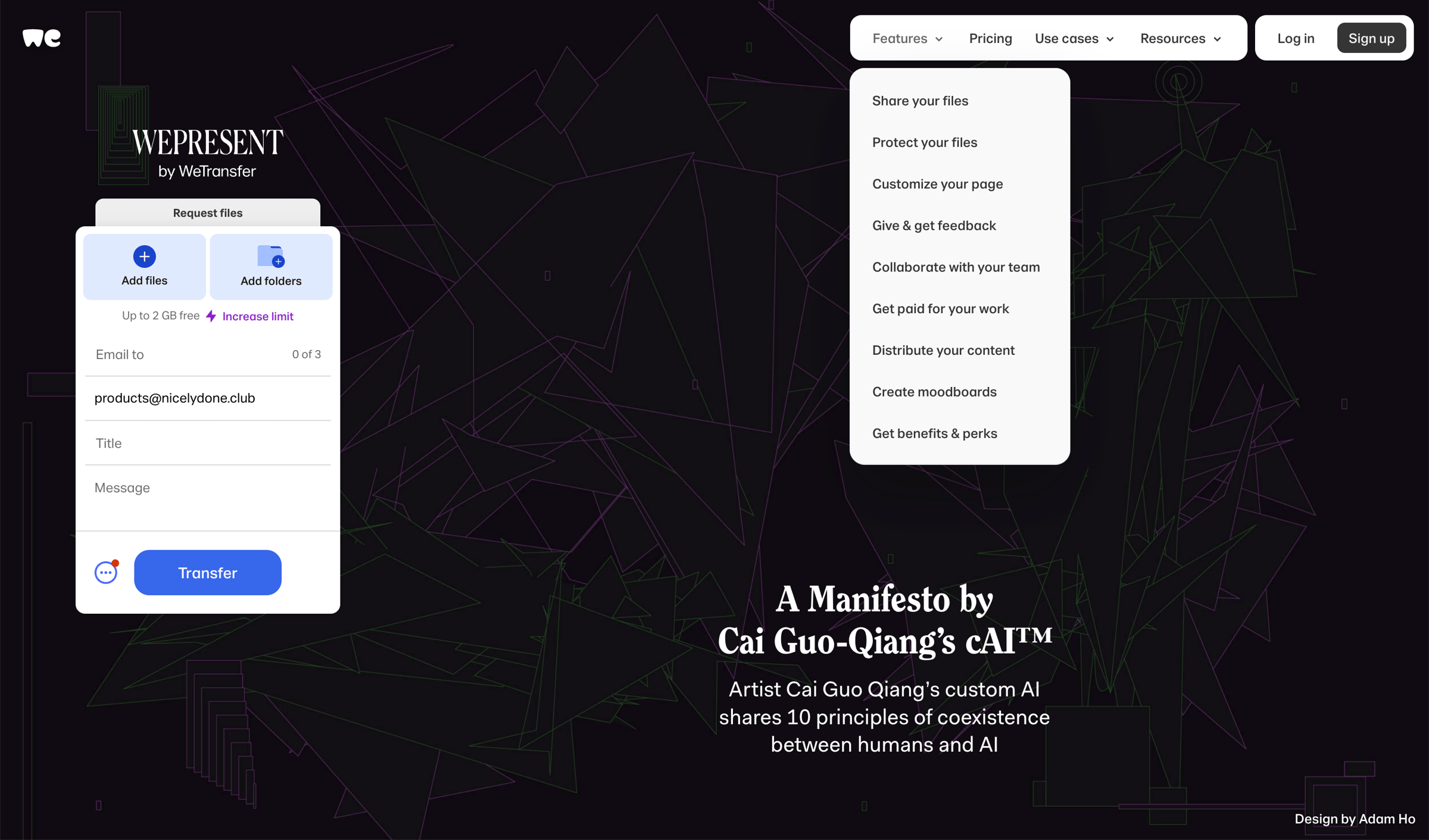 WeTransfer - WeTransfer | Send Large Files Fast screen